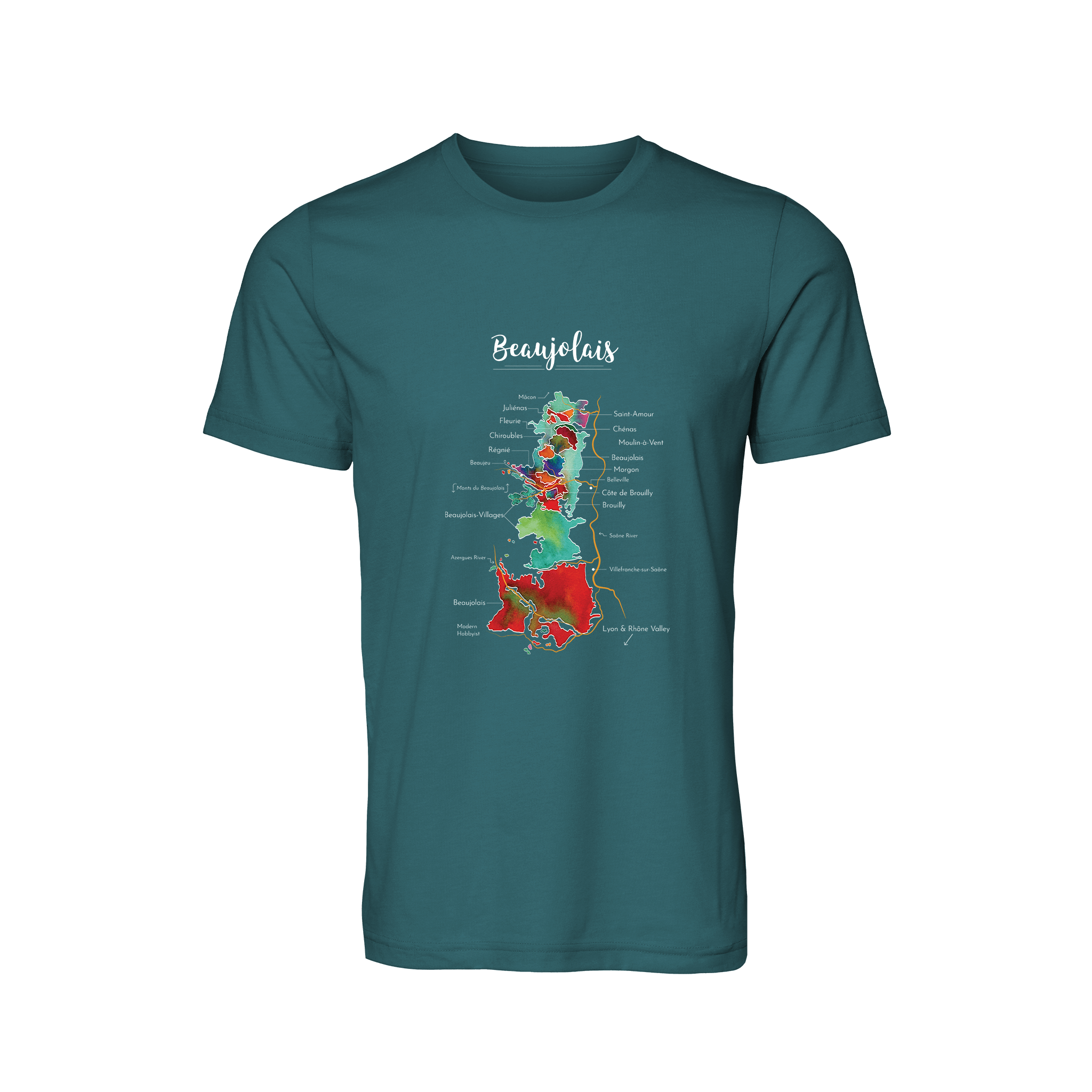 Beaujolais Wine Map T-Shirt