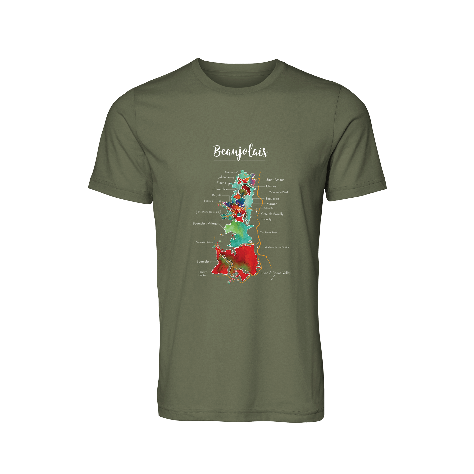 Beaujolais Wine Map T-Shirt