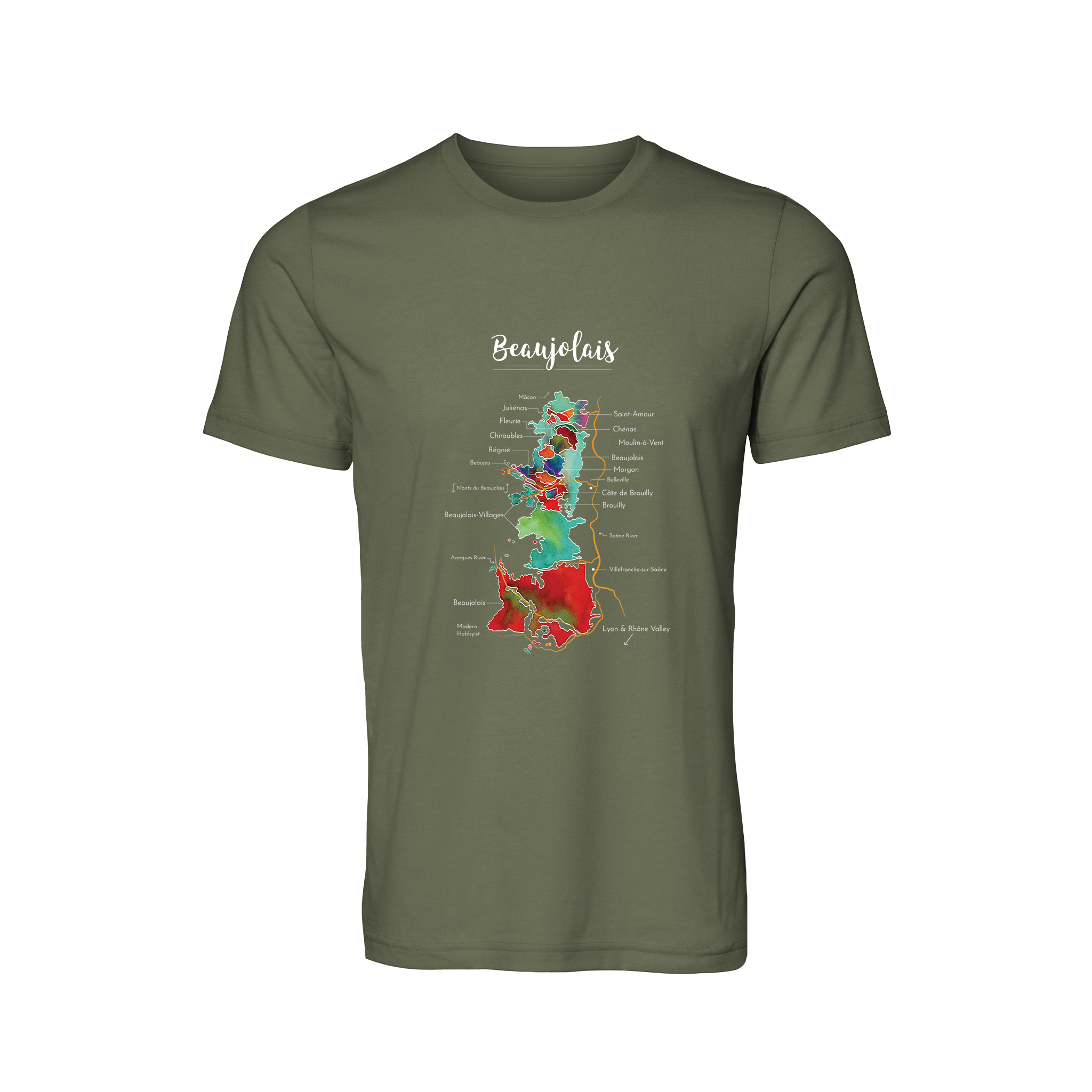 Beaujolais Wine Map T-Shirt