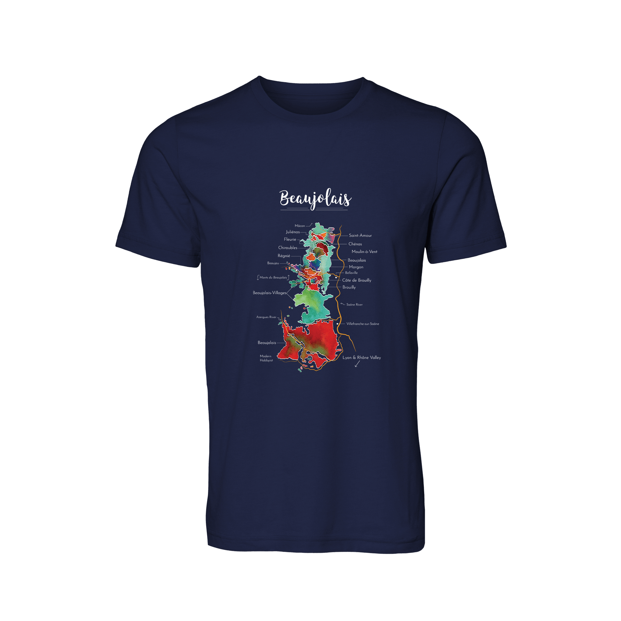 Beaujolais Wine Map T-Shirt