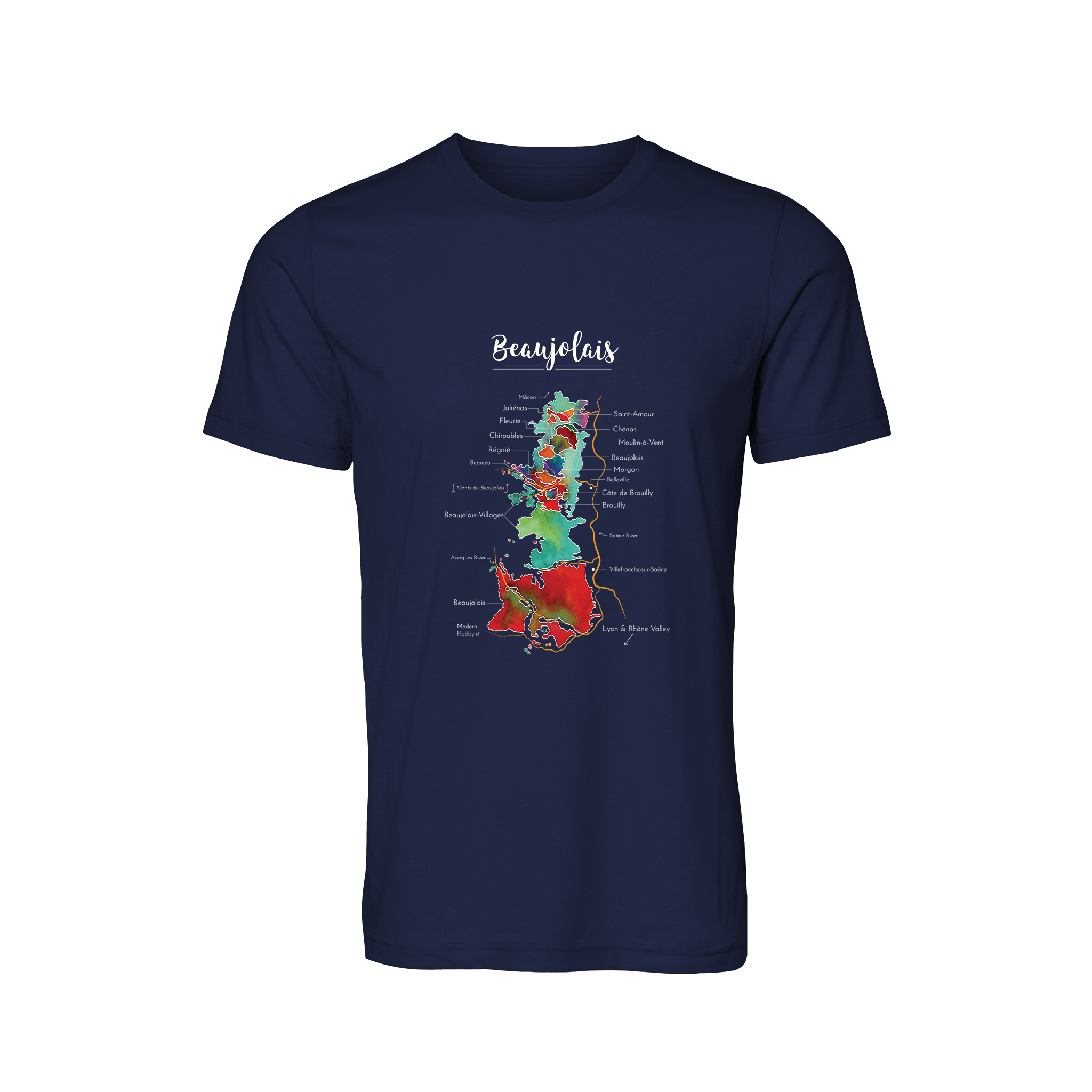 Beaujolais Wine Map T-Shirt