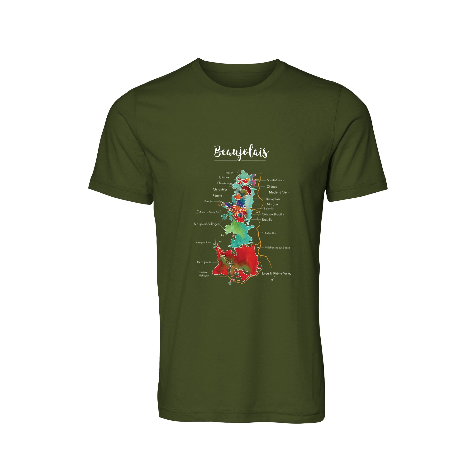 Beaujolais Wine Map T-Shirt