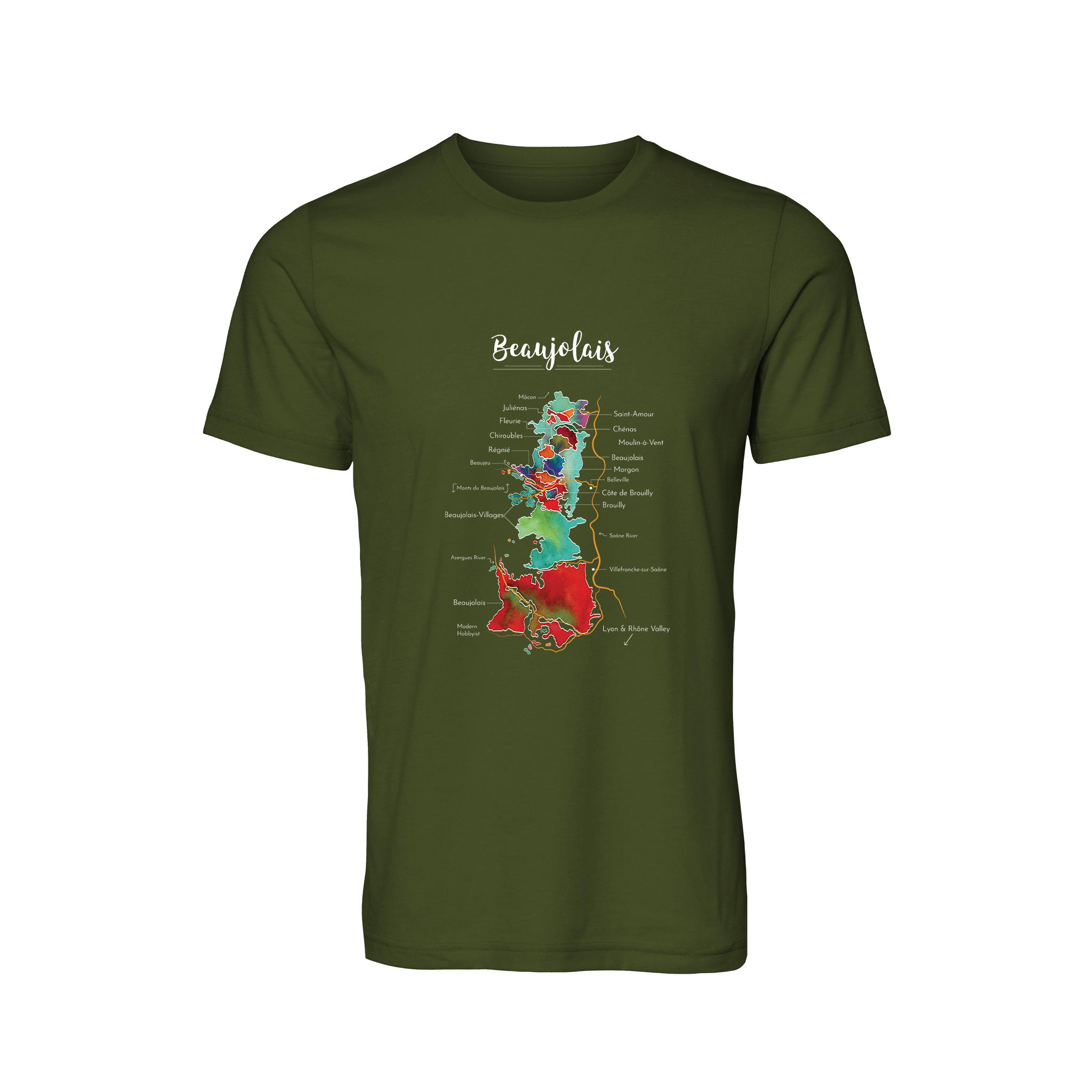 Beaujolais Wine Map T-Shirt