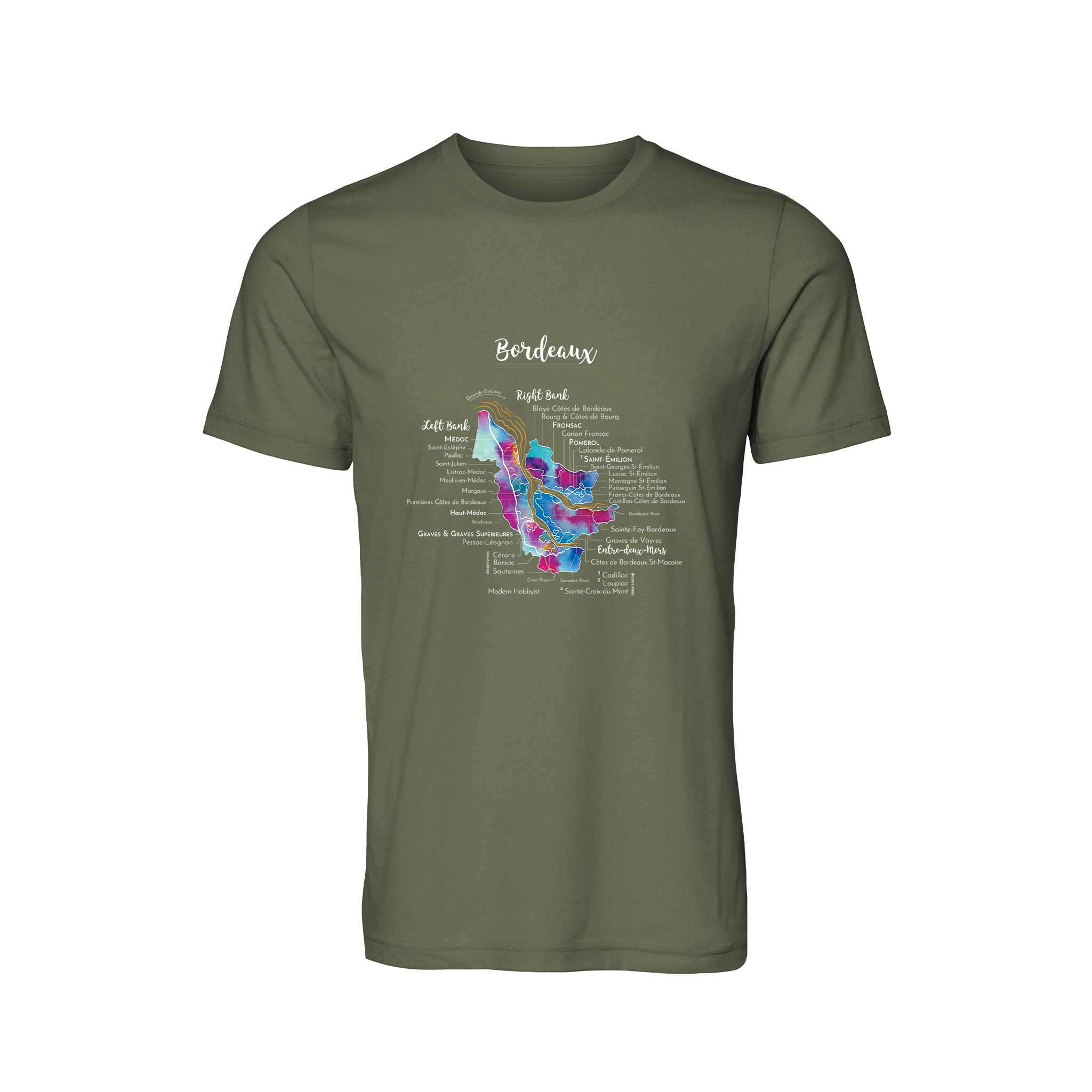 Bordeaux Wine Map T-Shirt