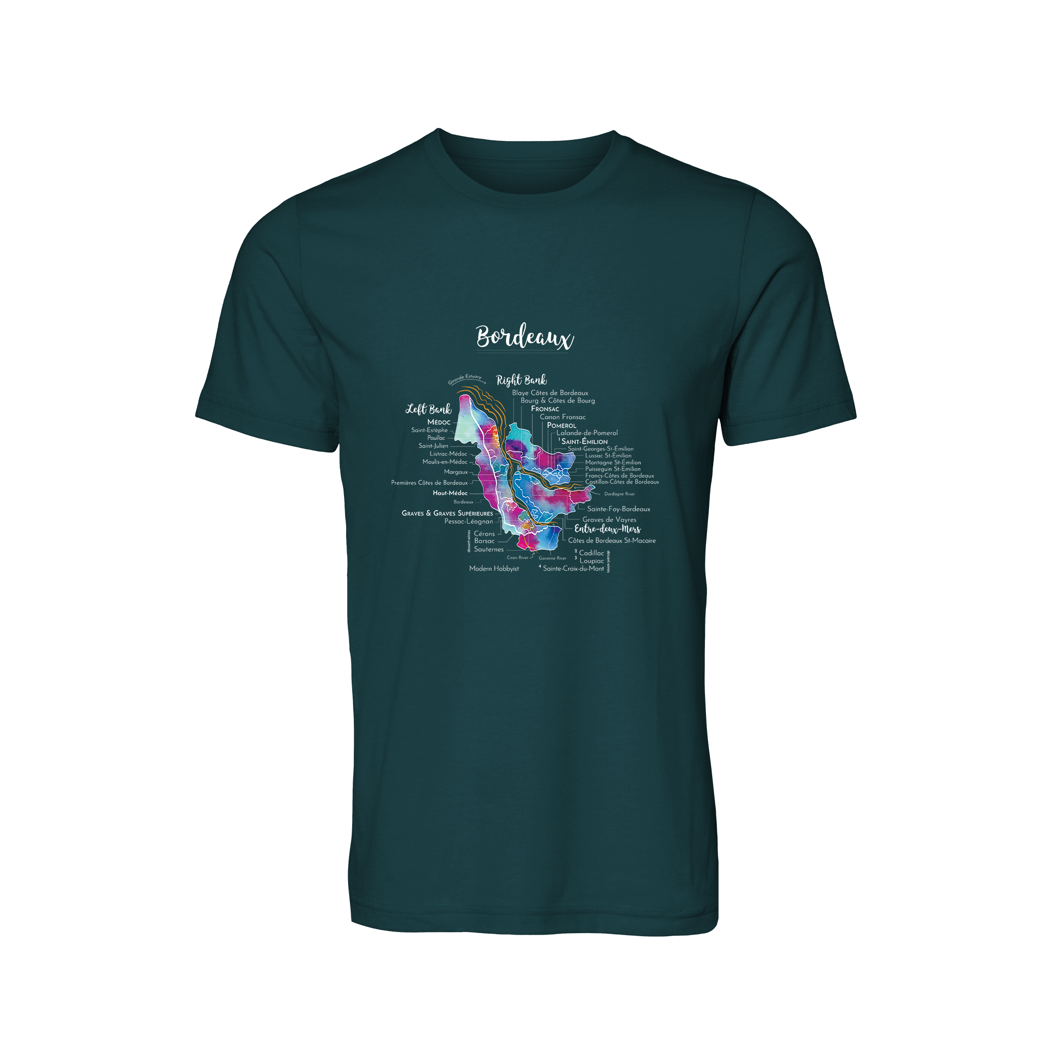 Bordeaux Wine Map T-Shirt