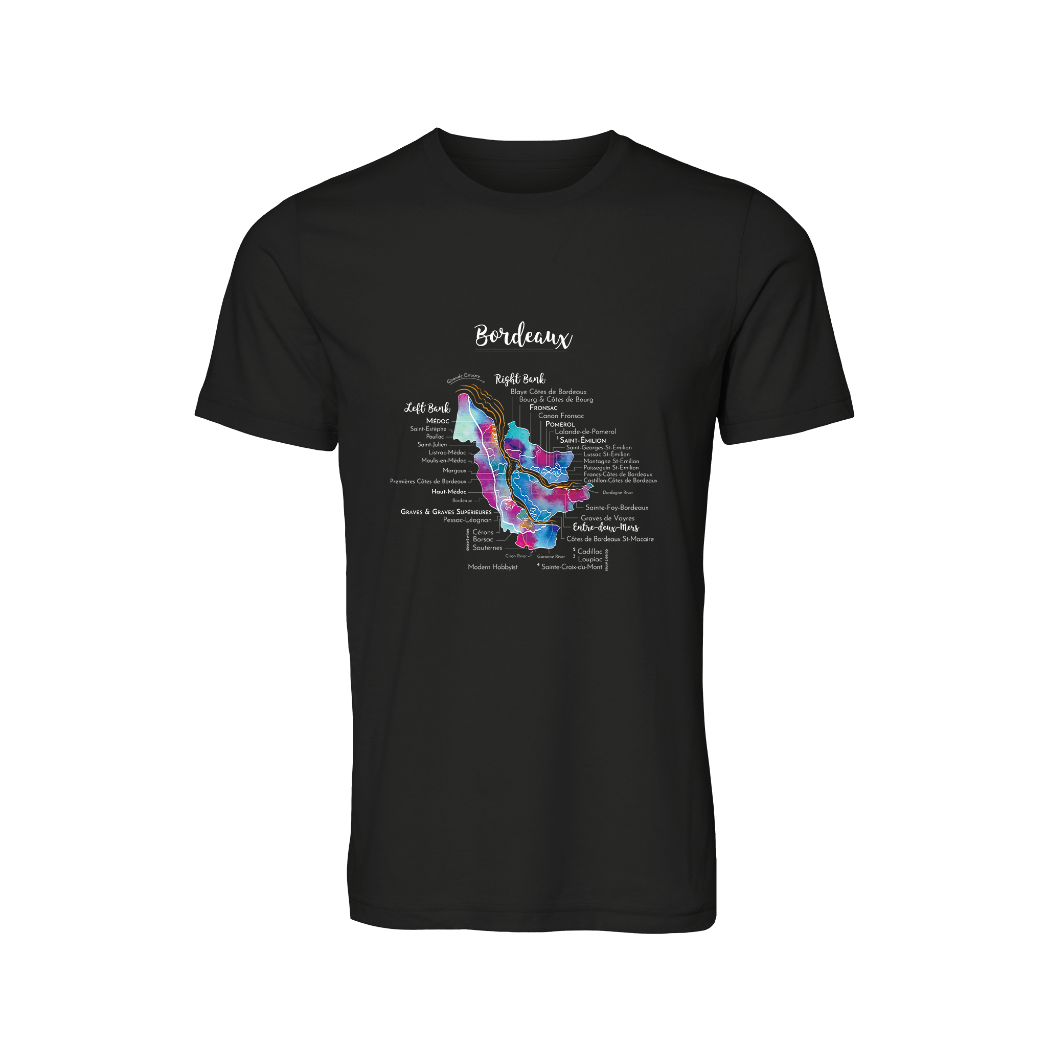Bordeaux Wine Map T-Shirt
