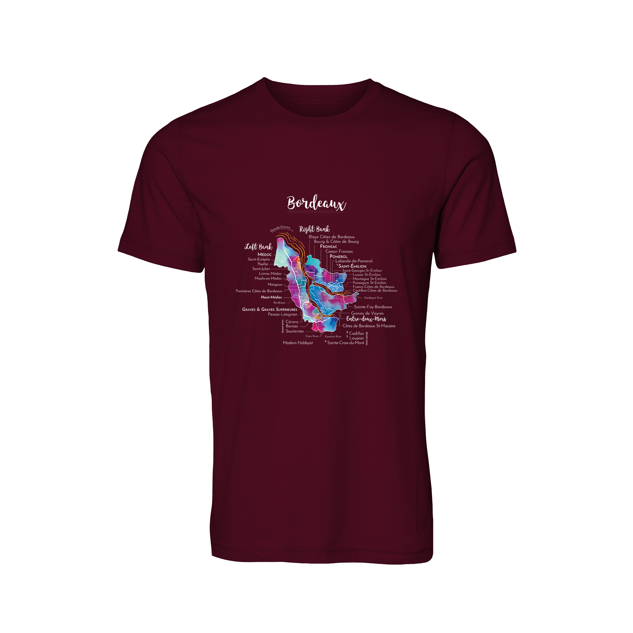 Bordeaux Wine Map T-Shirt