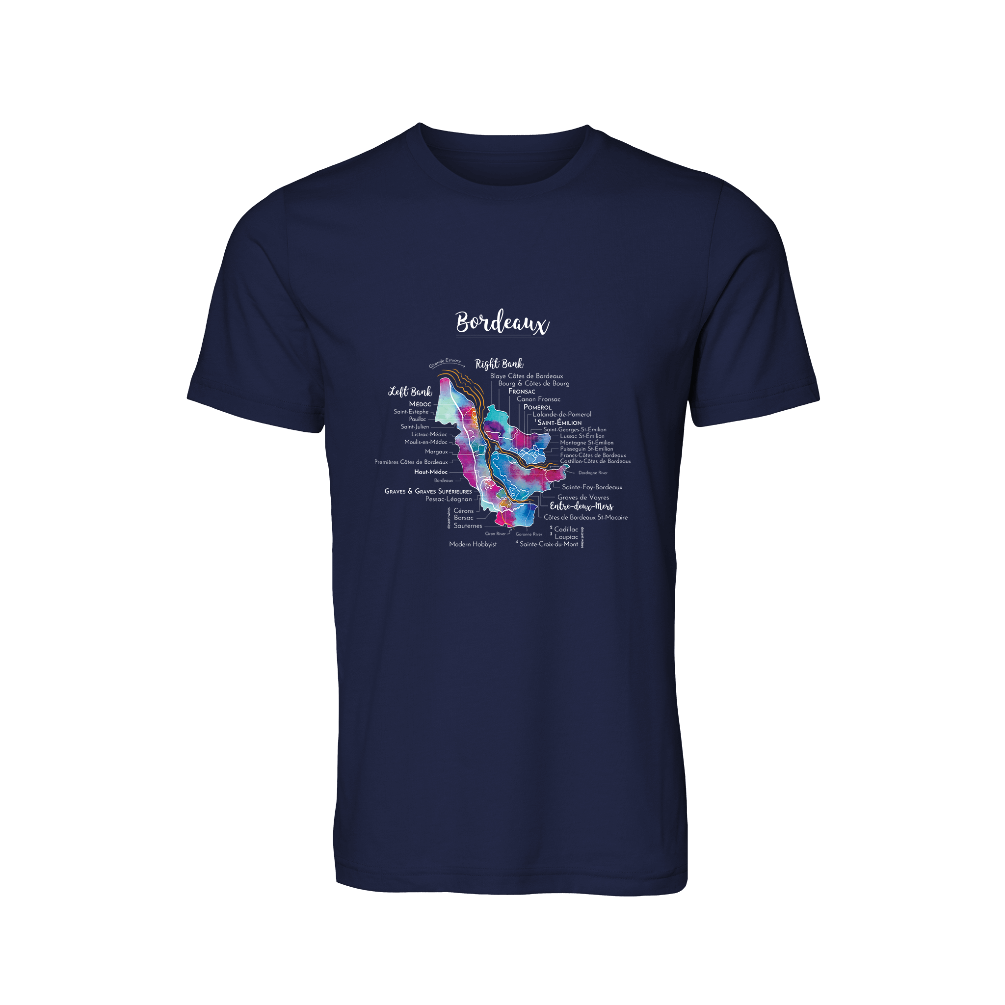 Bordeaux Wine Map T-Shirt
