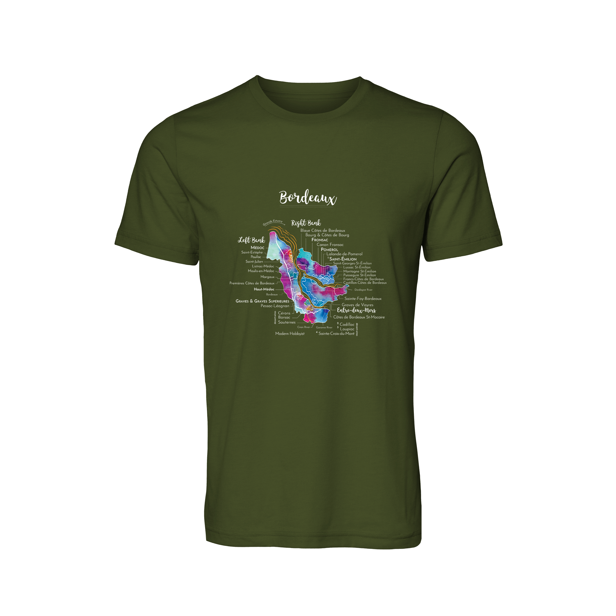 Bordeaux Wine Map T-Shirt