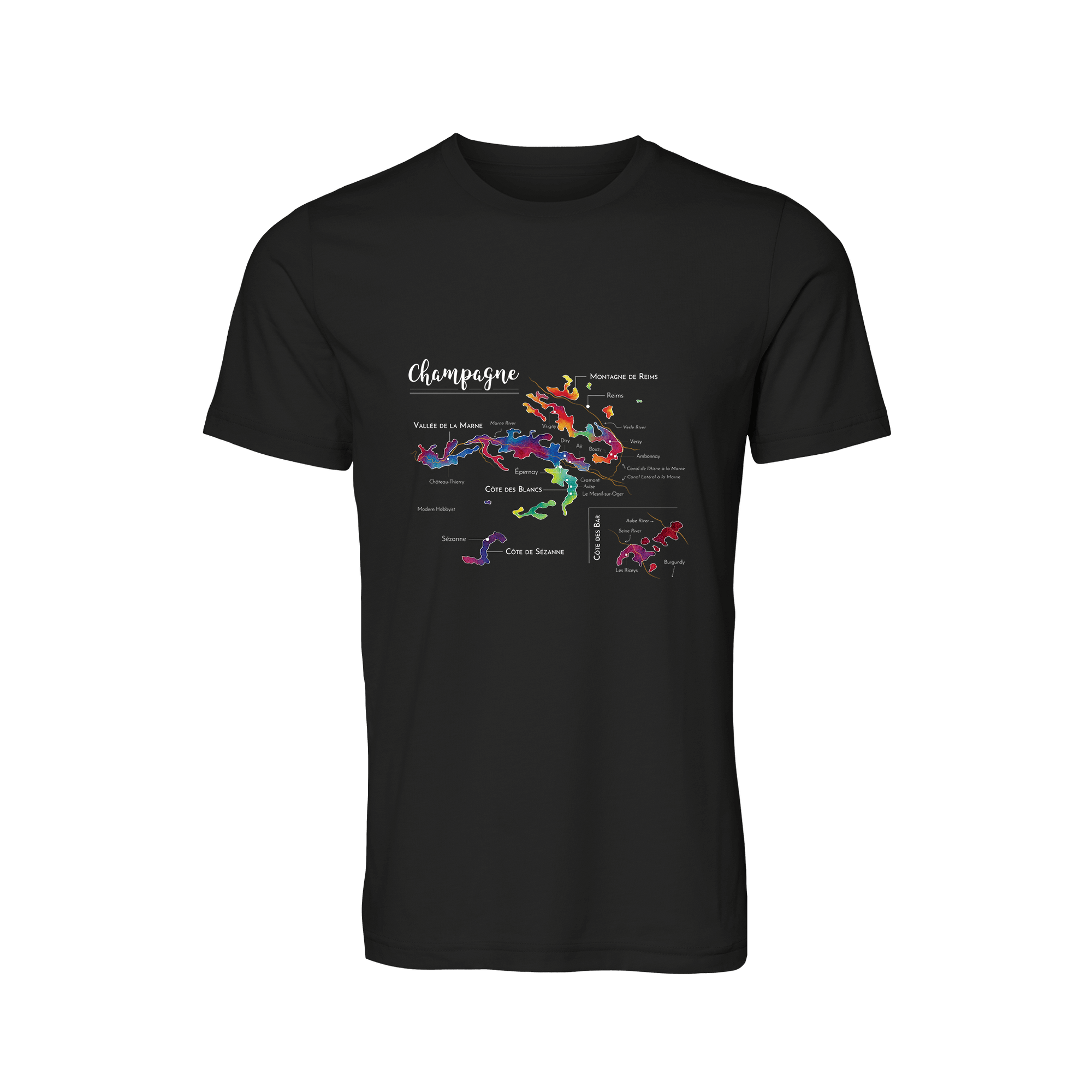 Champagne Wine Map T-Shirt