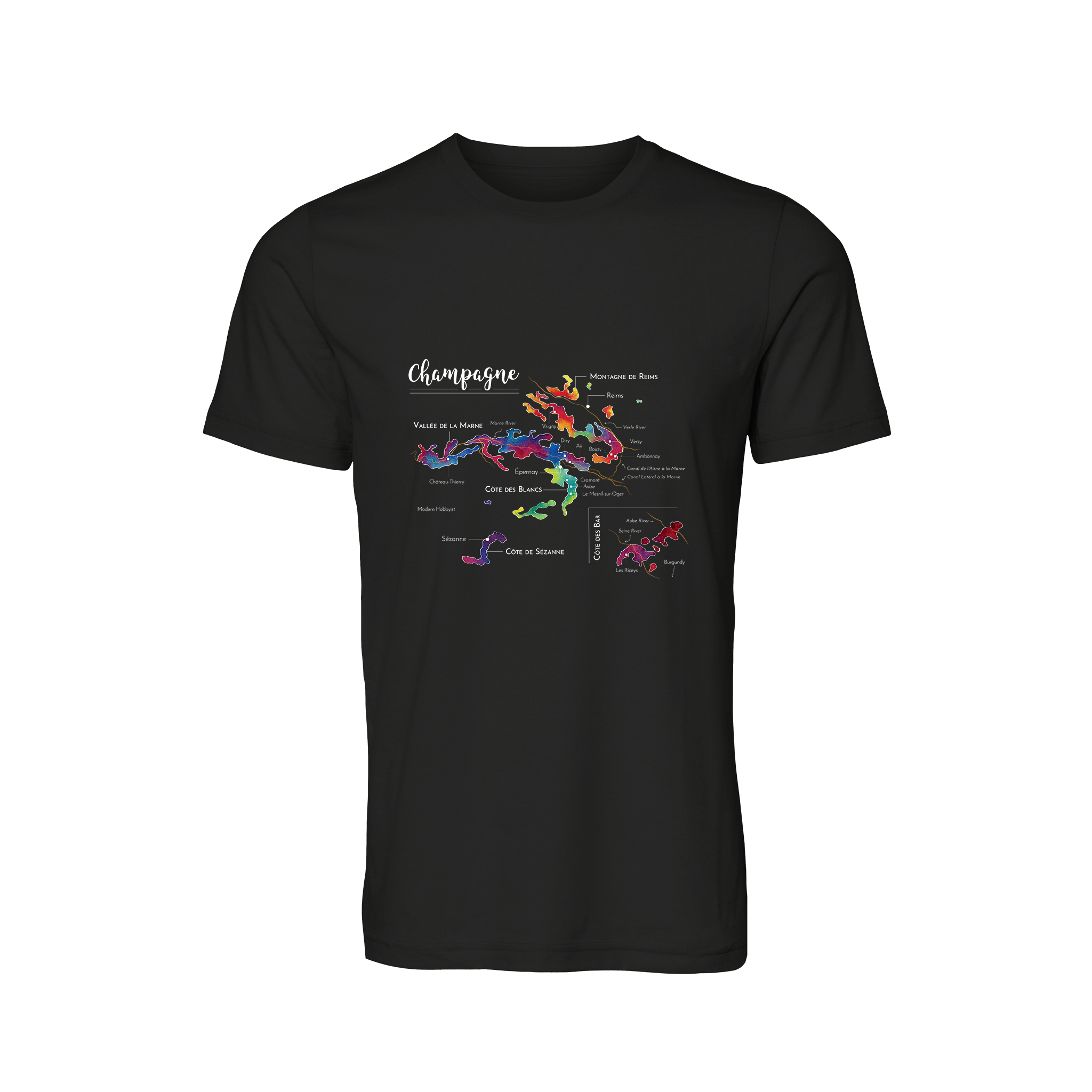 Champagne Wine Map T-Shirt