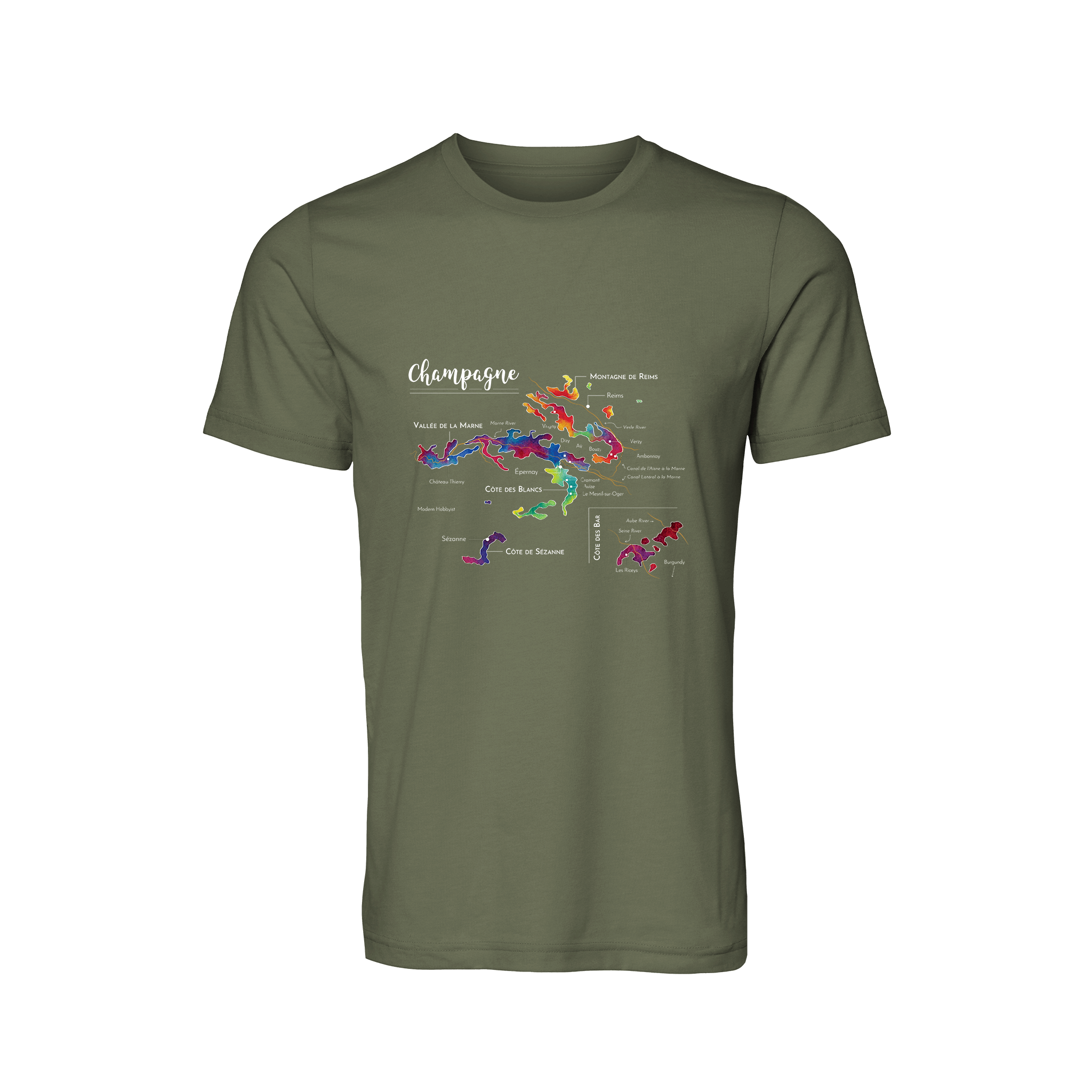 Champagne Wine Map T-Shirt