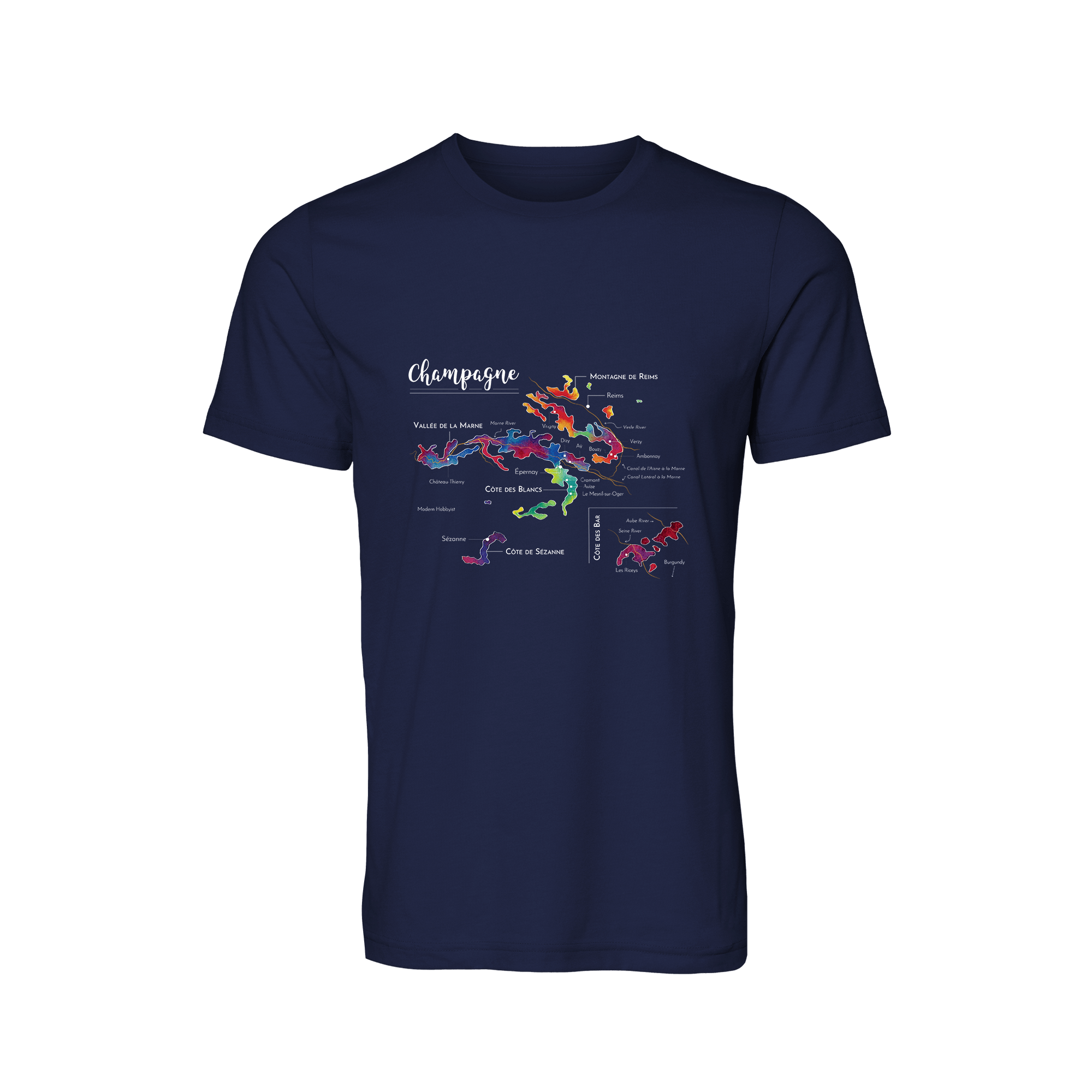 Champagne Wine Map T-Shirt