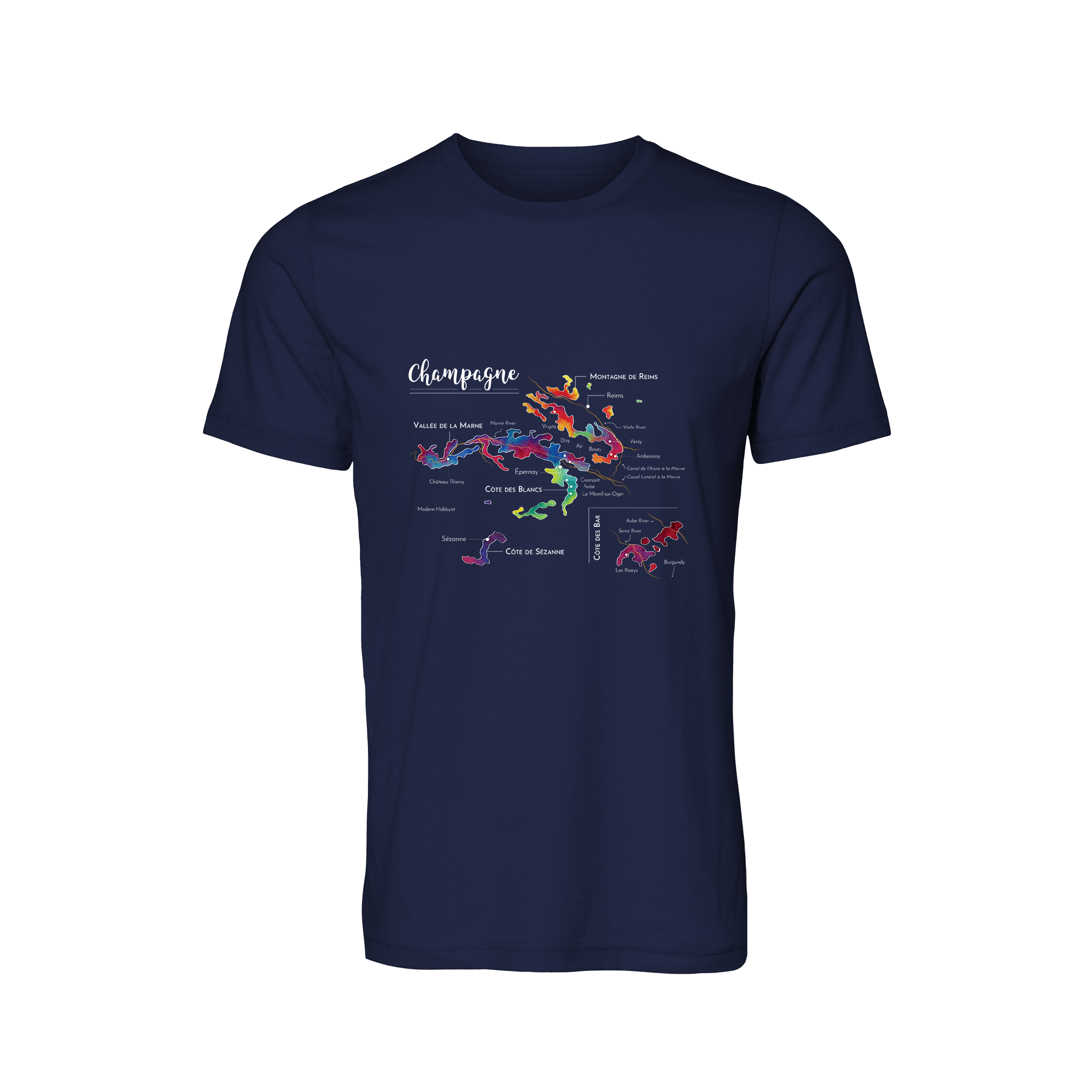 Champagne Wine Map T-Shirt