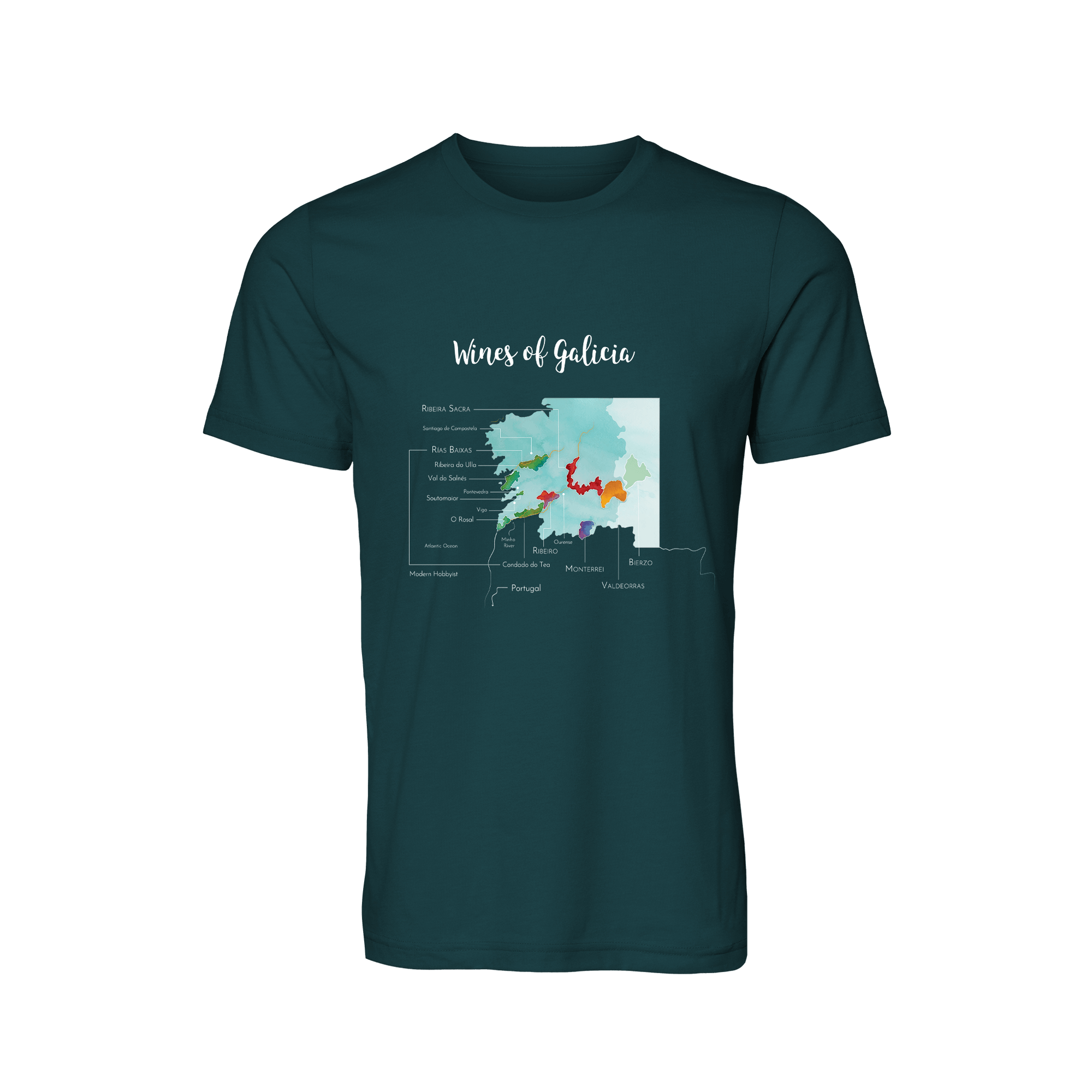 Galicia Wine Map T-Shirt