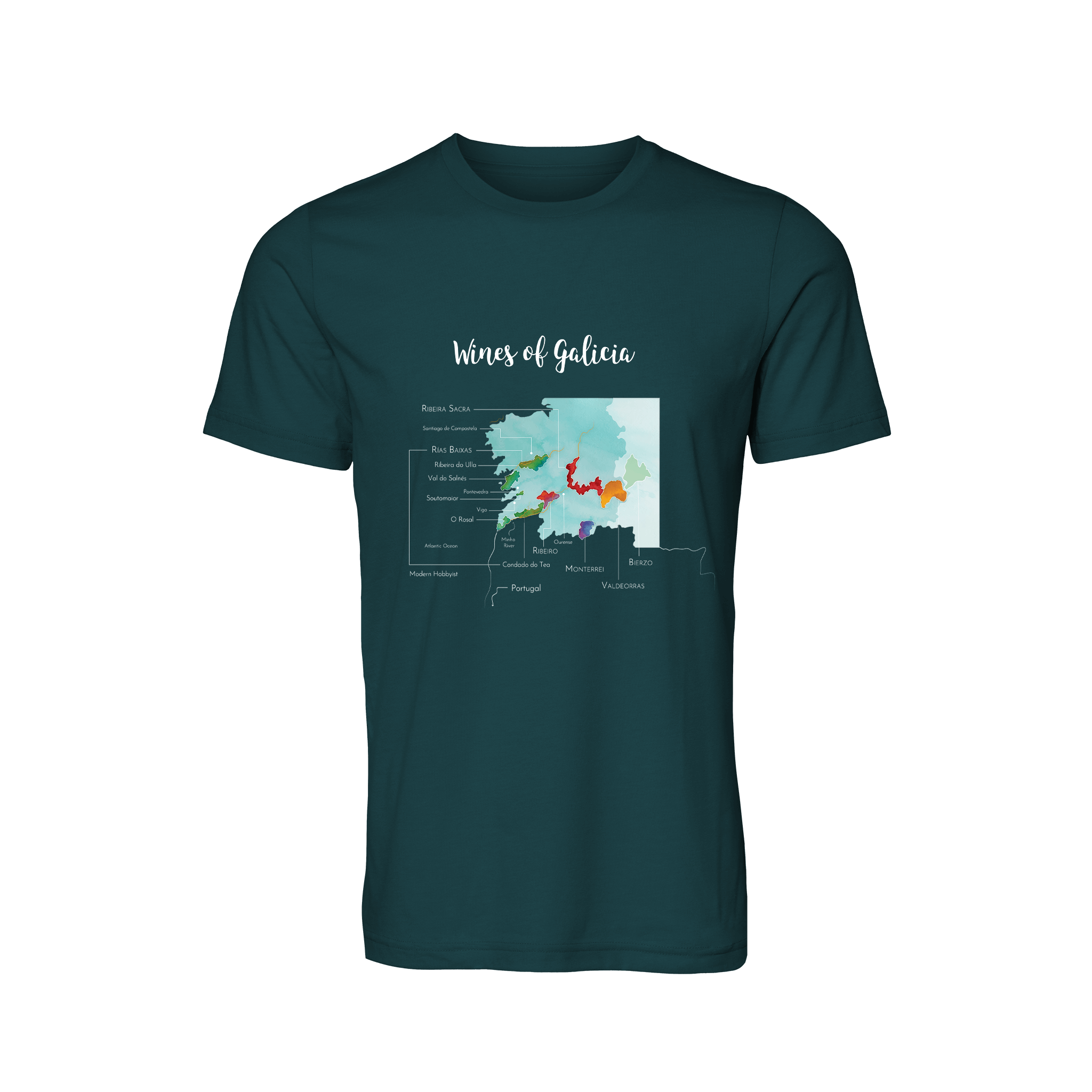 Galicia Wine Map T-Shirt