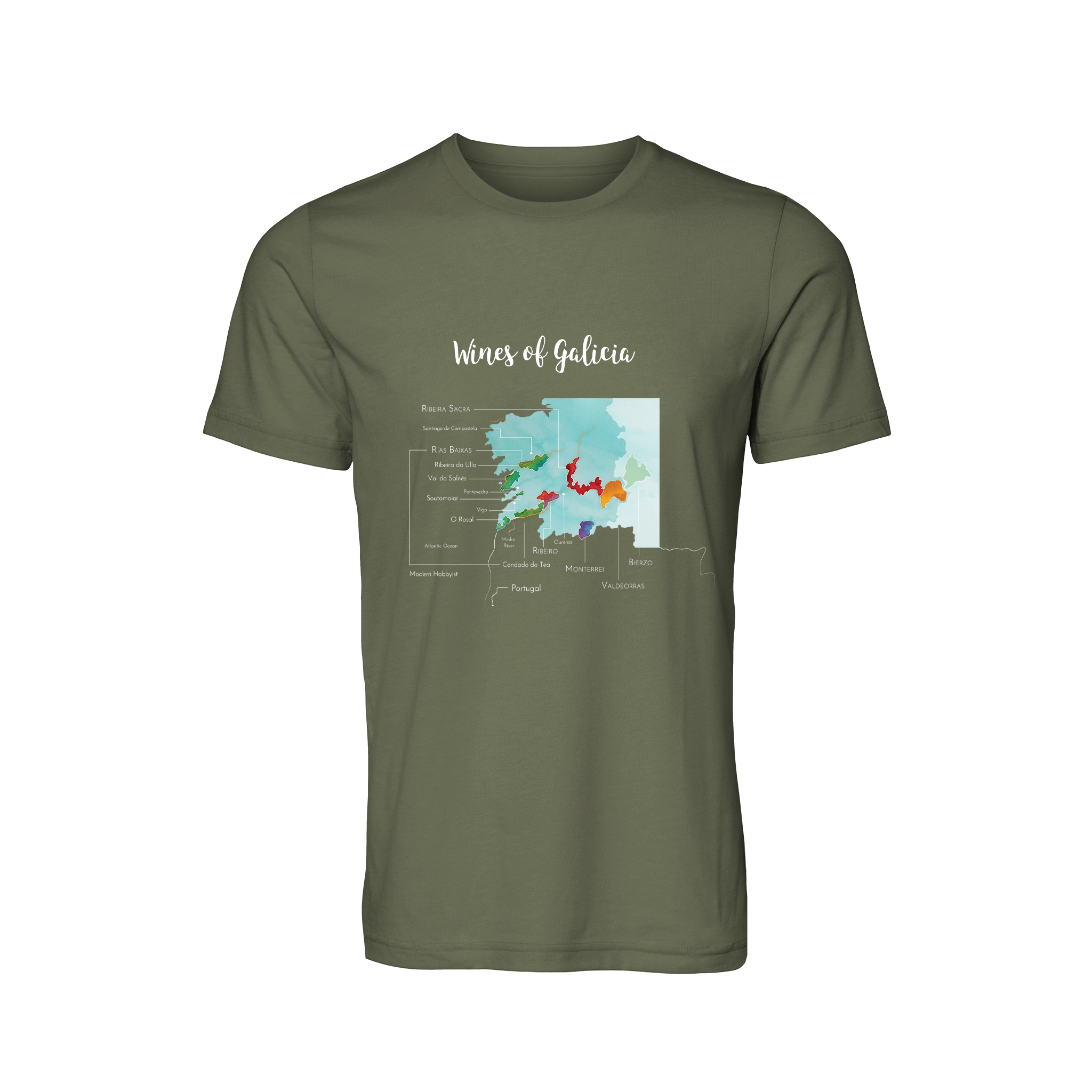 Galicia Wine Map T-Shirt