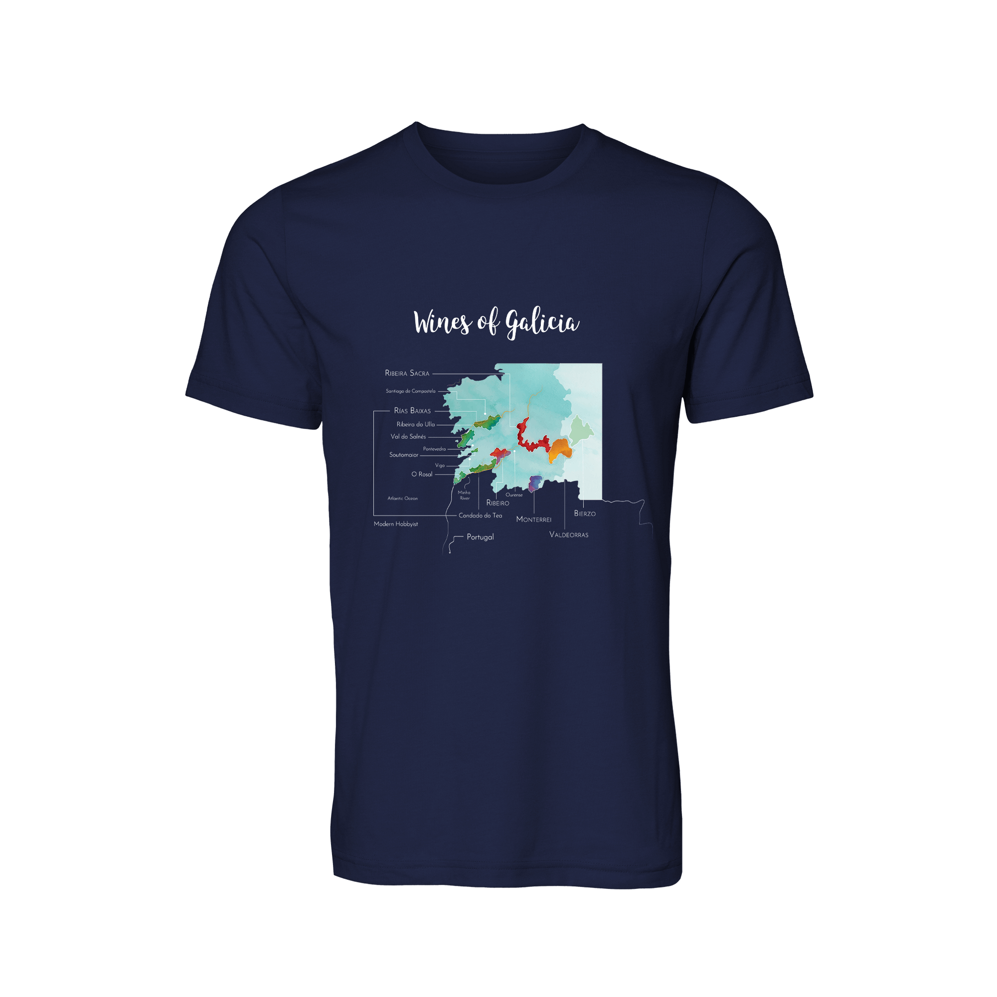 Galicia Wine Map T-Shirt