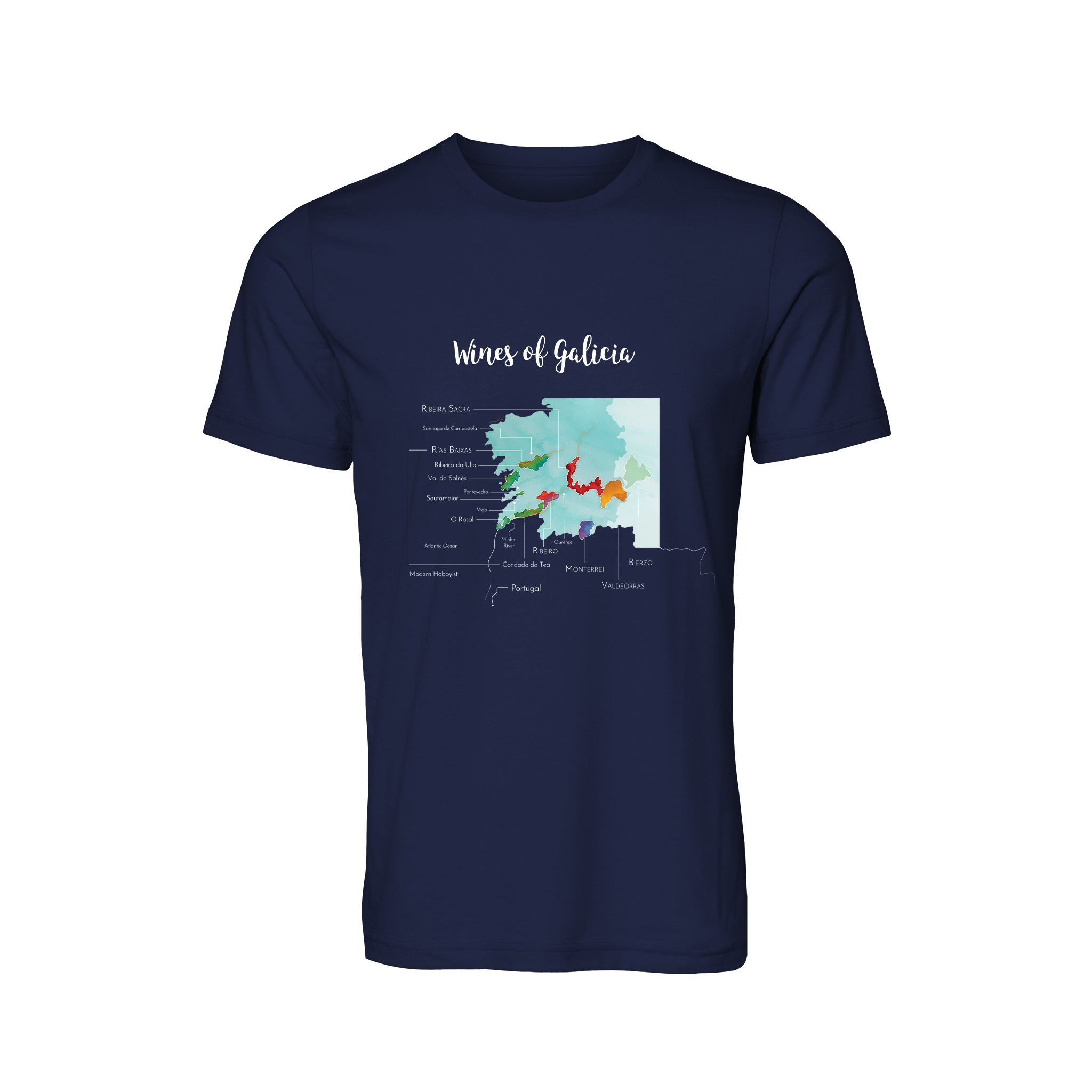 Galicia Wine Map T-Shirt