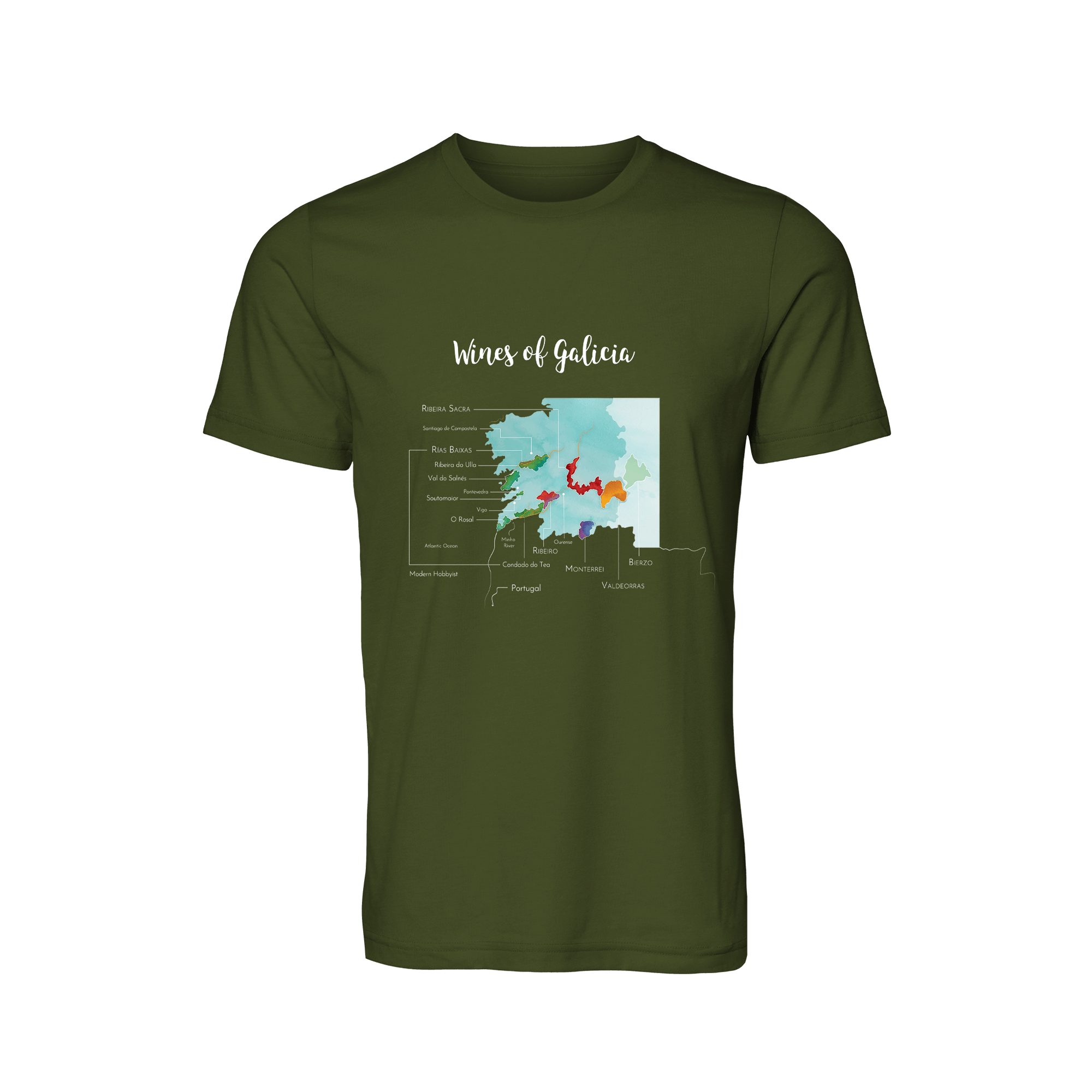 Galicia Wine Map T-Shirt