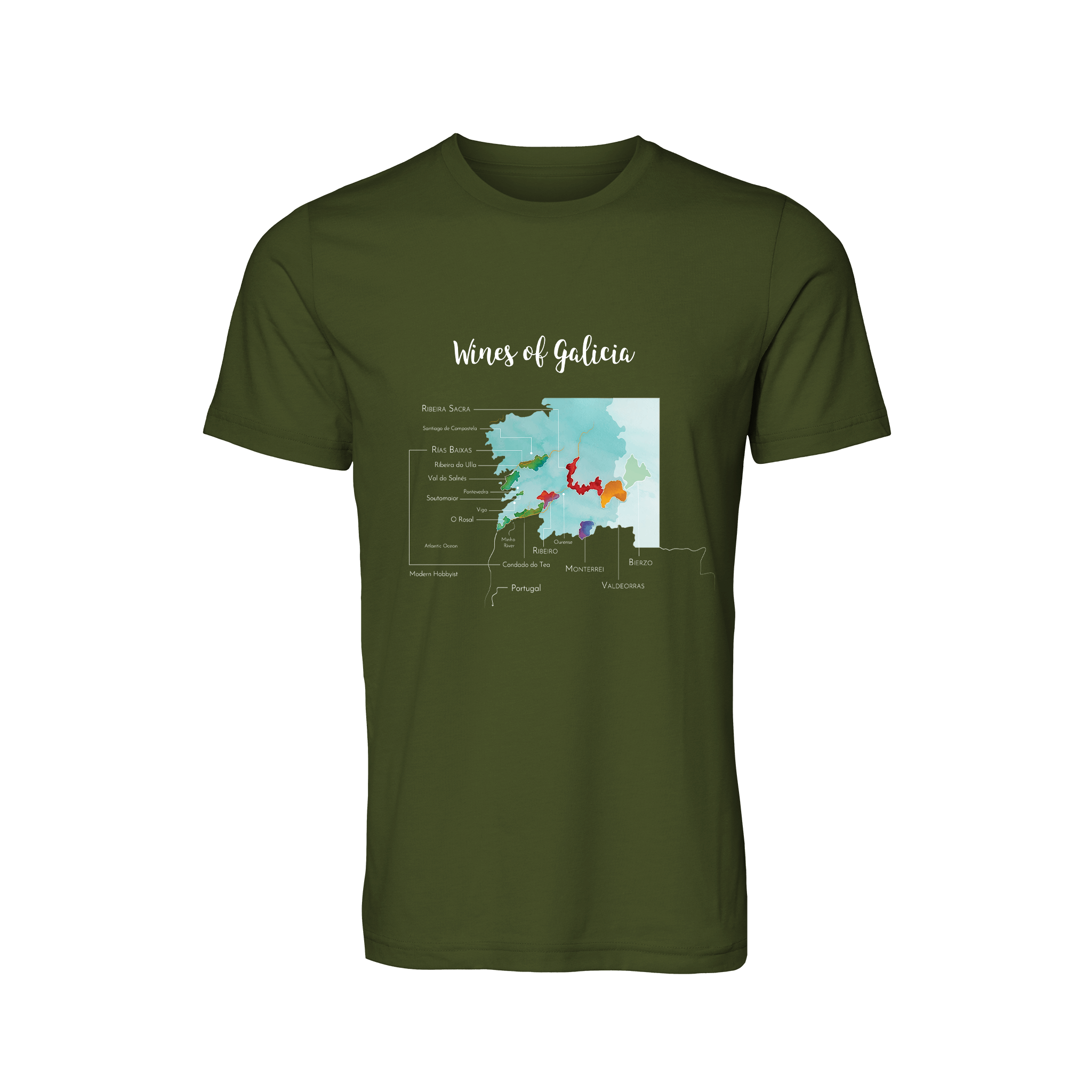 Galicia Wine Map T-Shirt