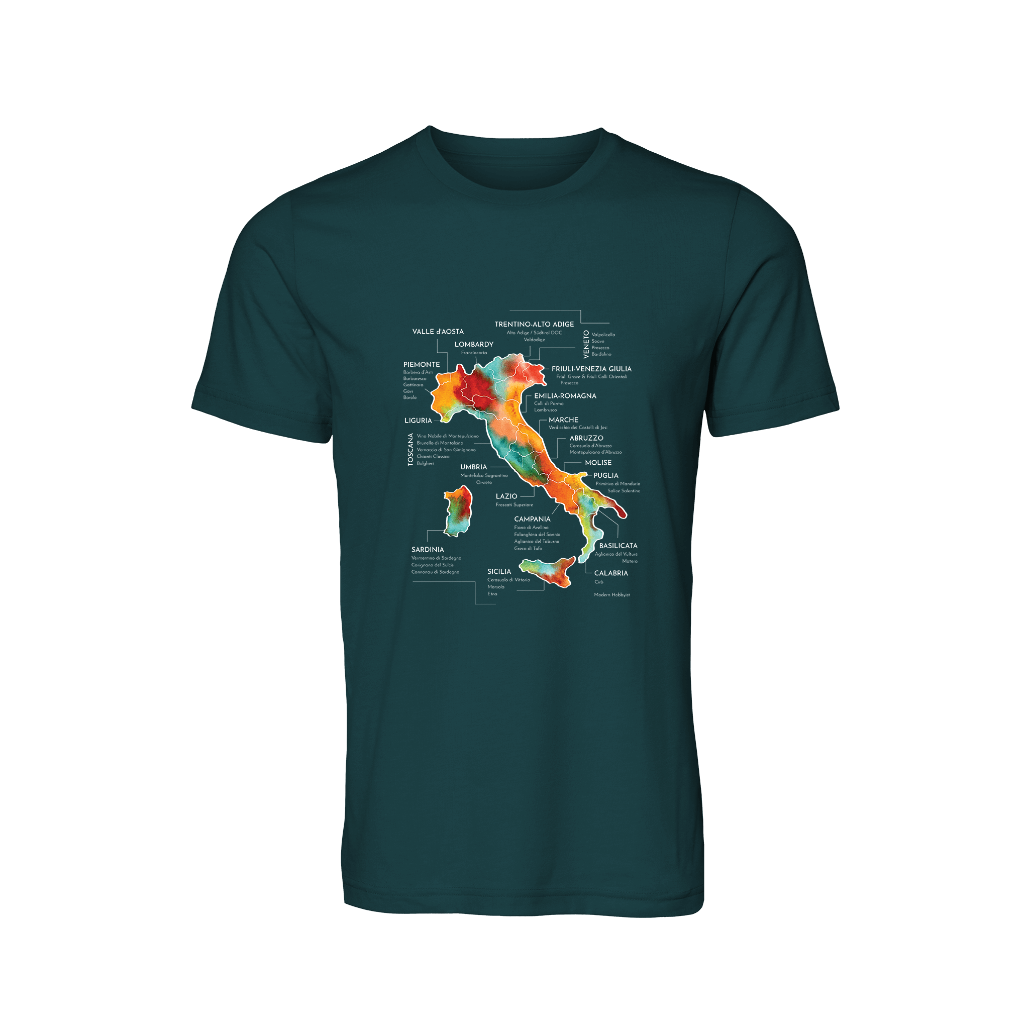 Italy Wine Map T-Shirt