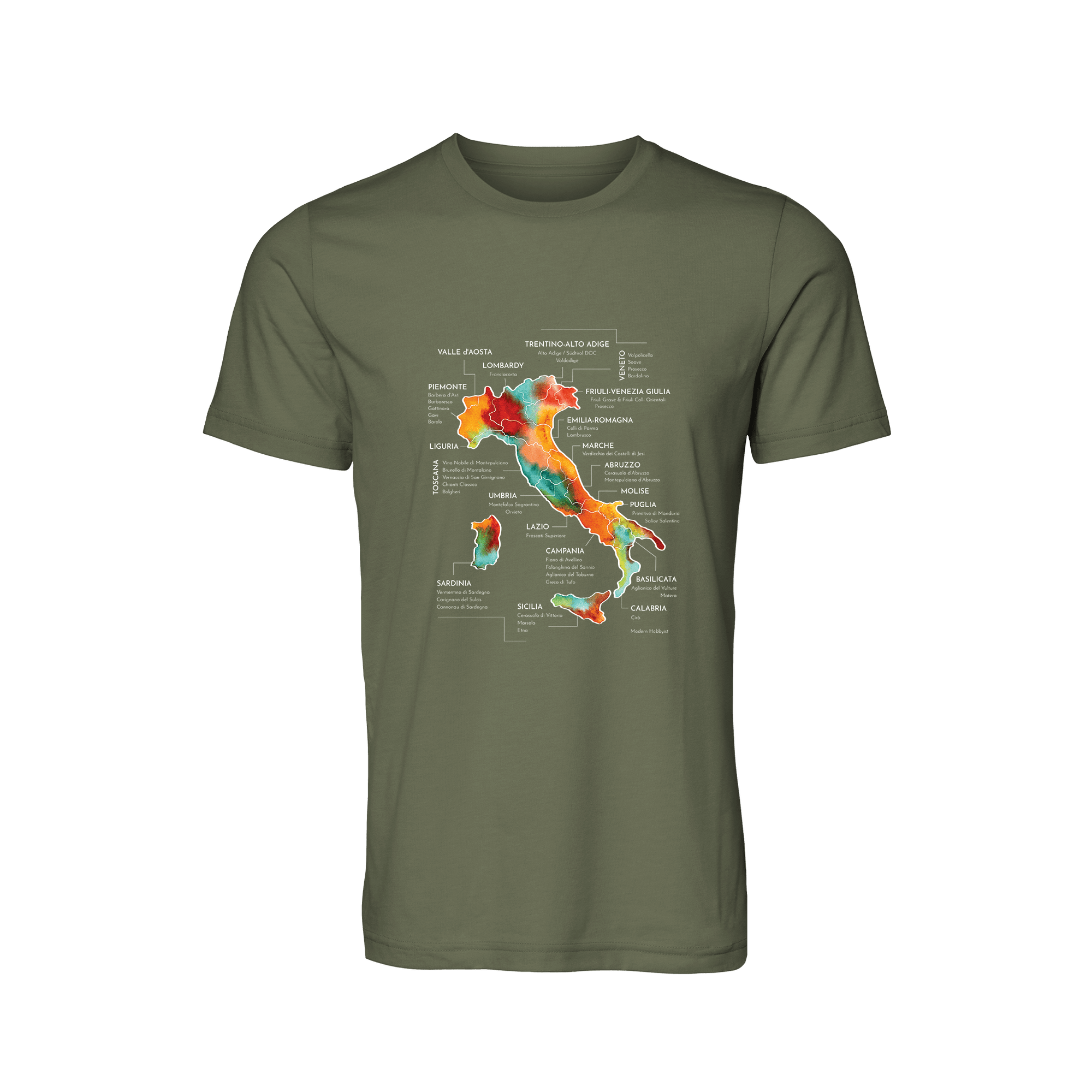 Italy Wine Map T-Shirt