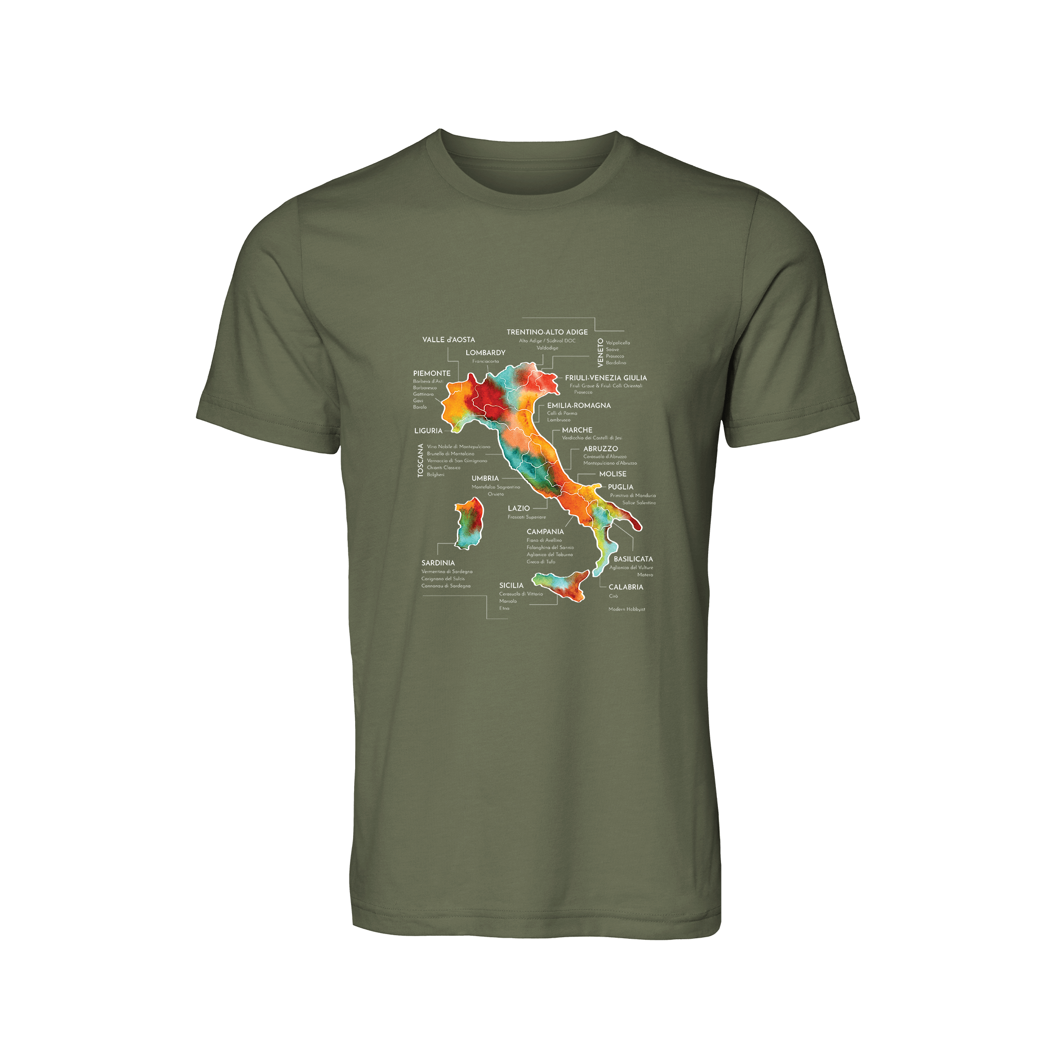 Italy Wine Map T-Shirt