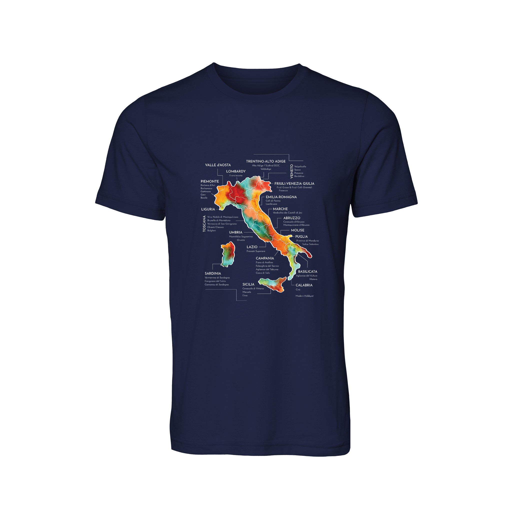 Italy Wine Map T-Shirt
