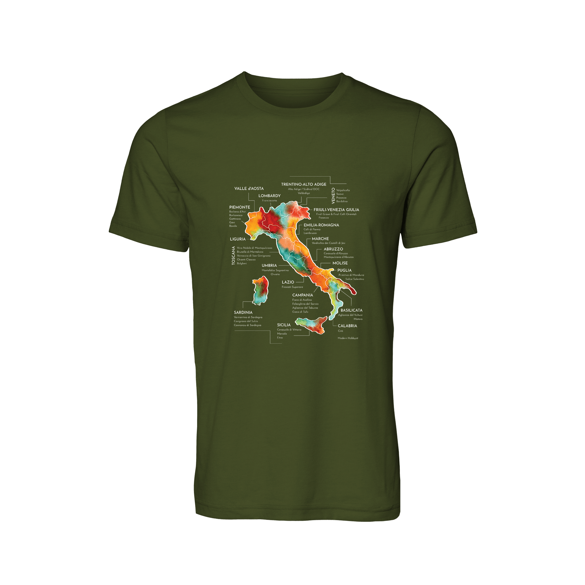 Italy Wine Map T-Shirt