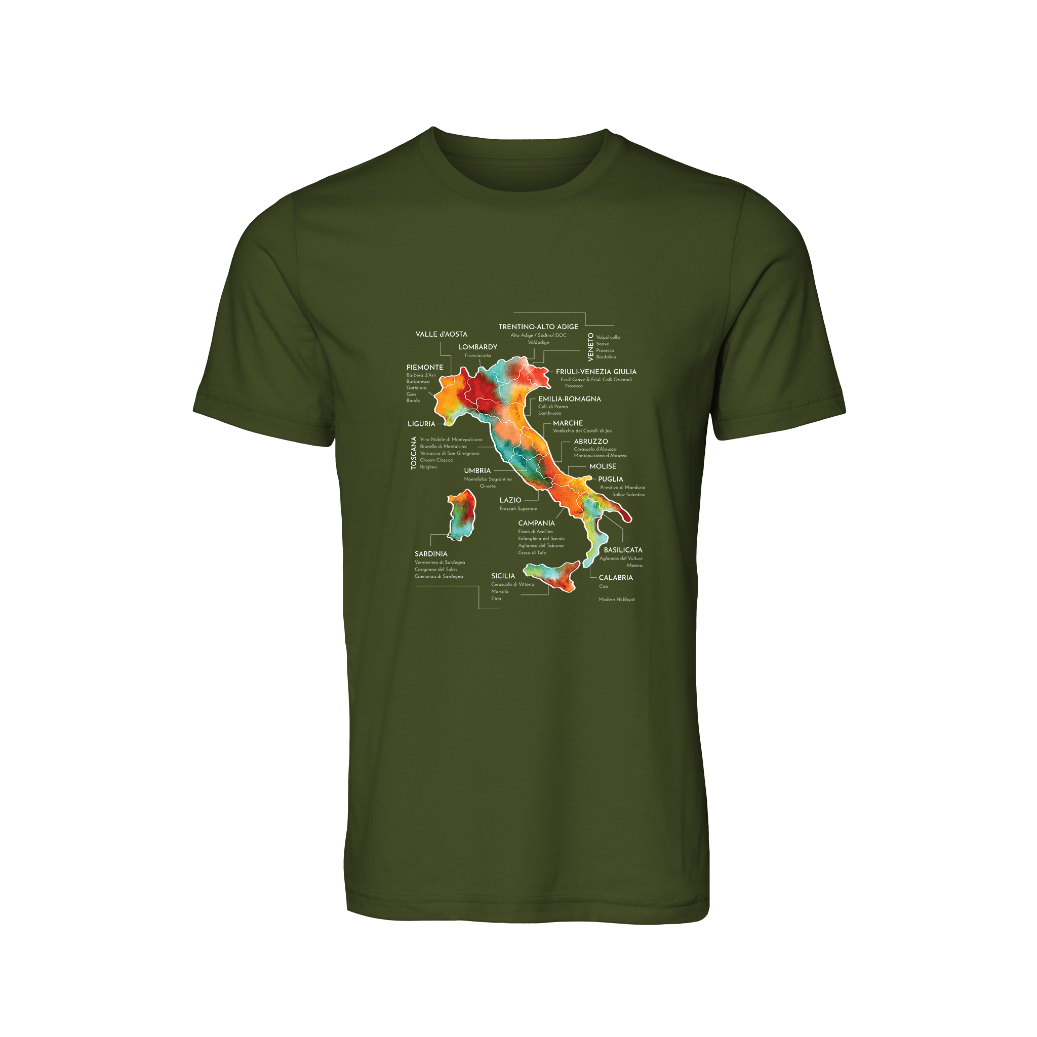 Italy Wine Map T-Shirt