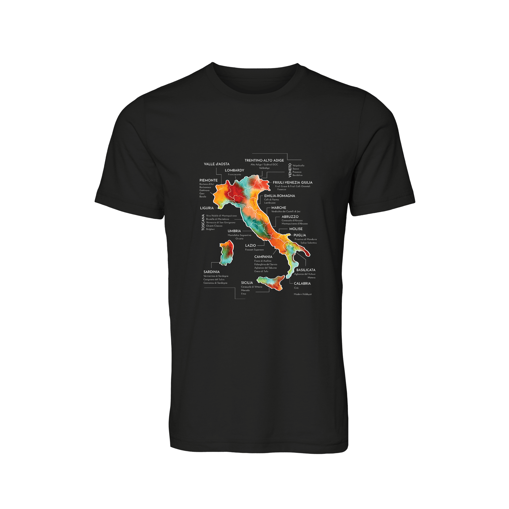 Italy Wine Map T-Shirt