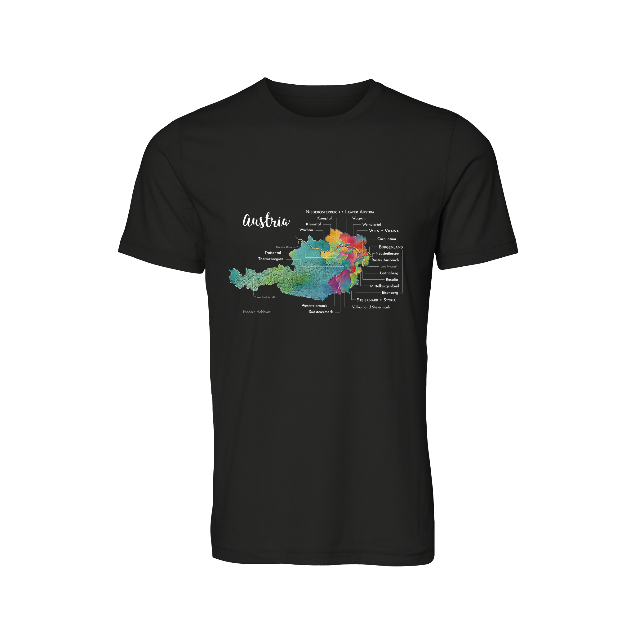 Austria Wine Map T-Shirt