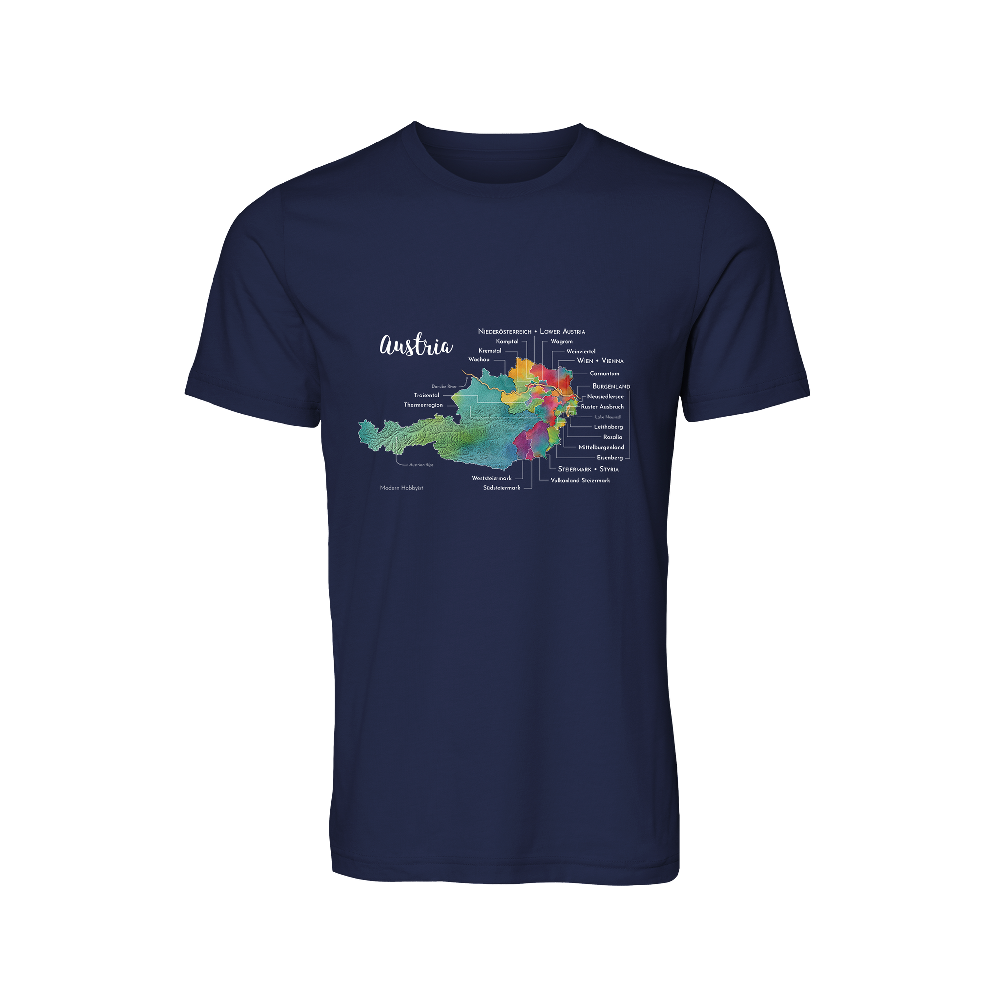 Austria Wine Map T-Shirt