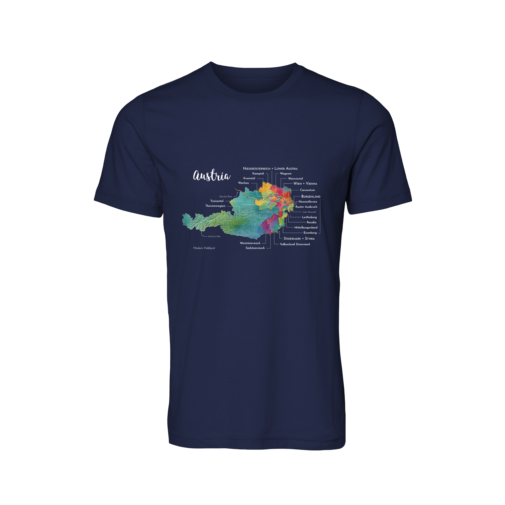 Austria Wine Map T-Shirt