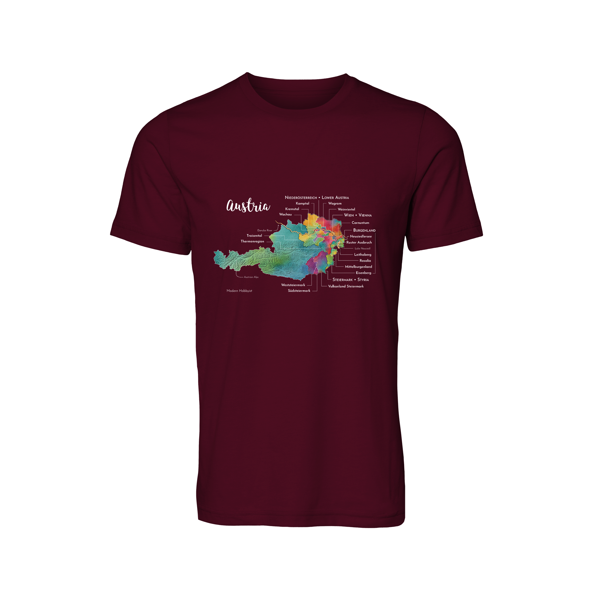 Austria Wine Map T-Shirt