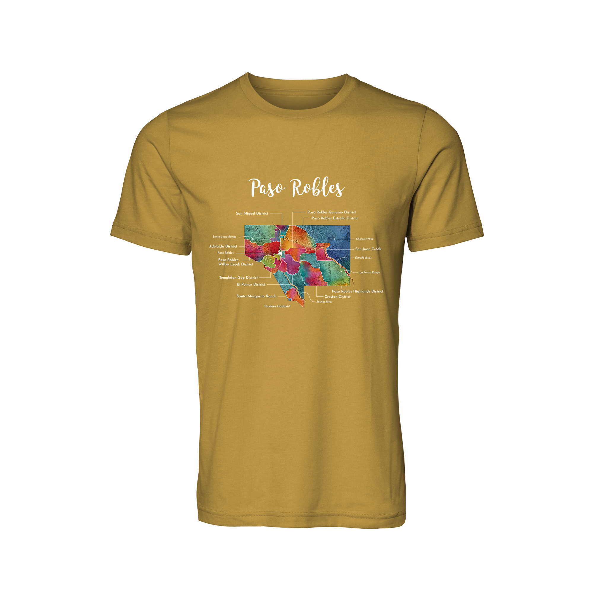 Paso Robles Wine Map T-Shirt