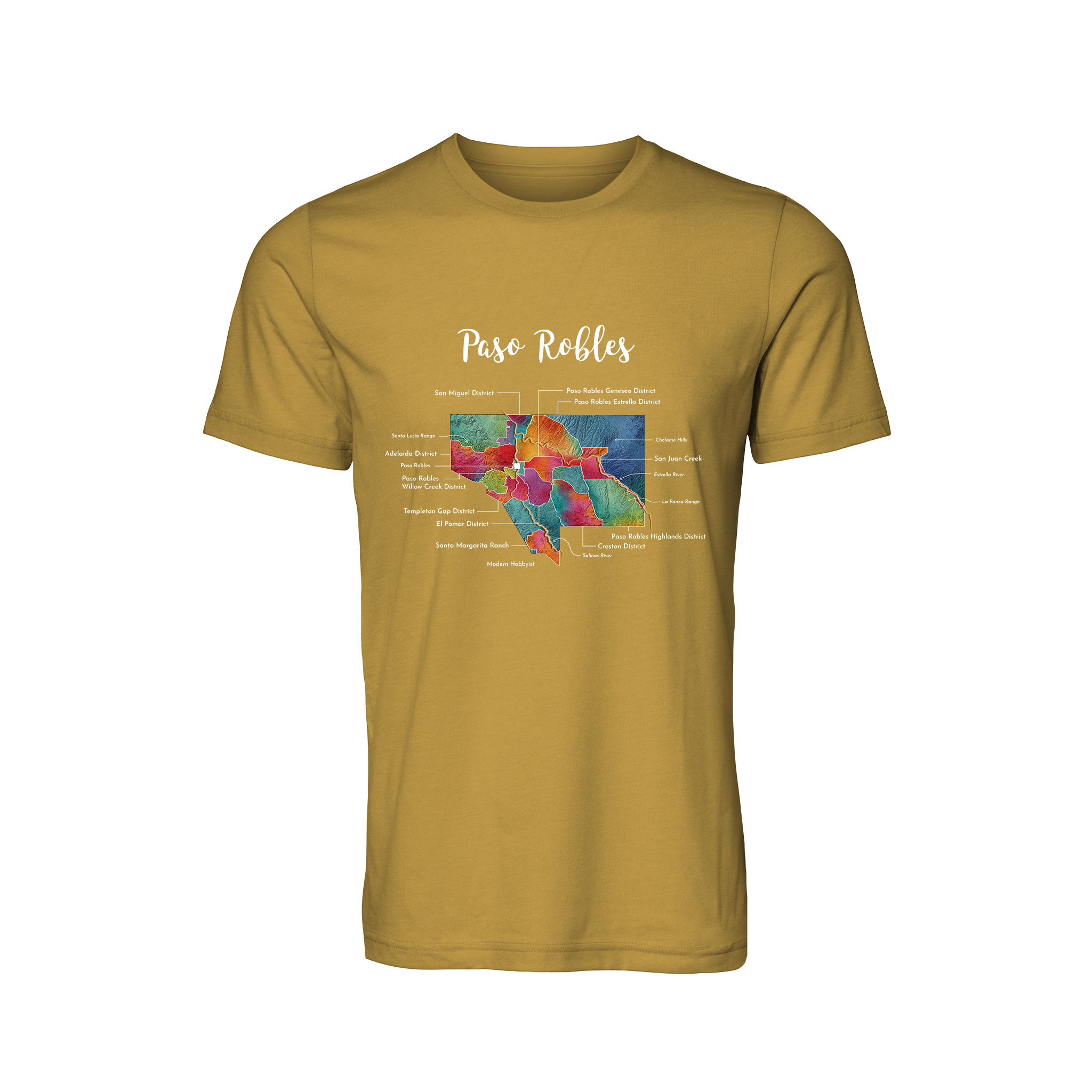 Paso Robles Wine Map T-Shirt