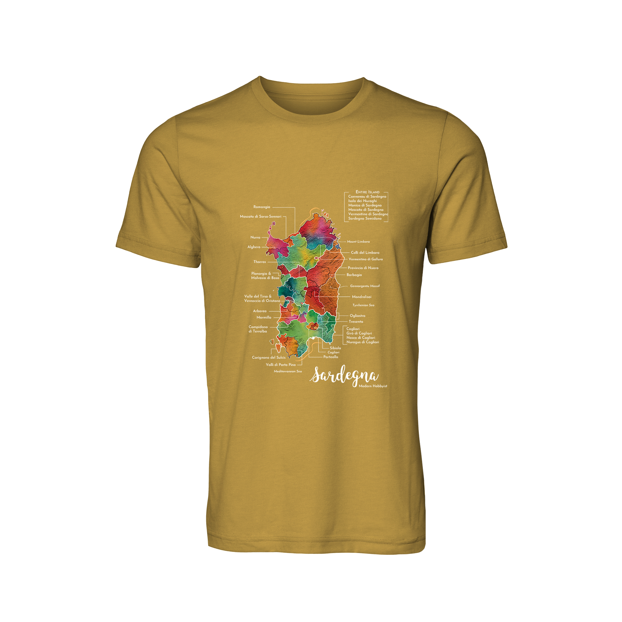 Sardinia / Sardegna Wine Map T-Shirt