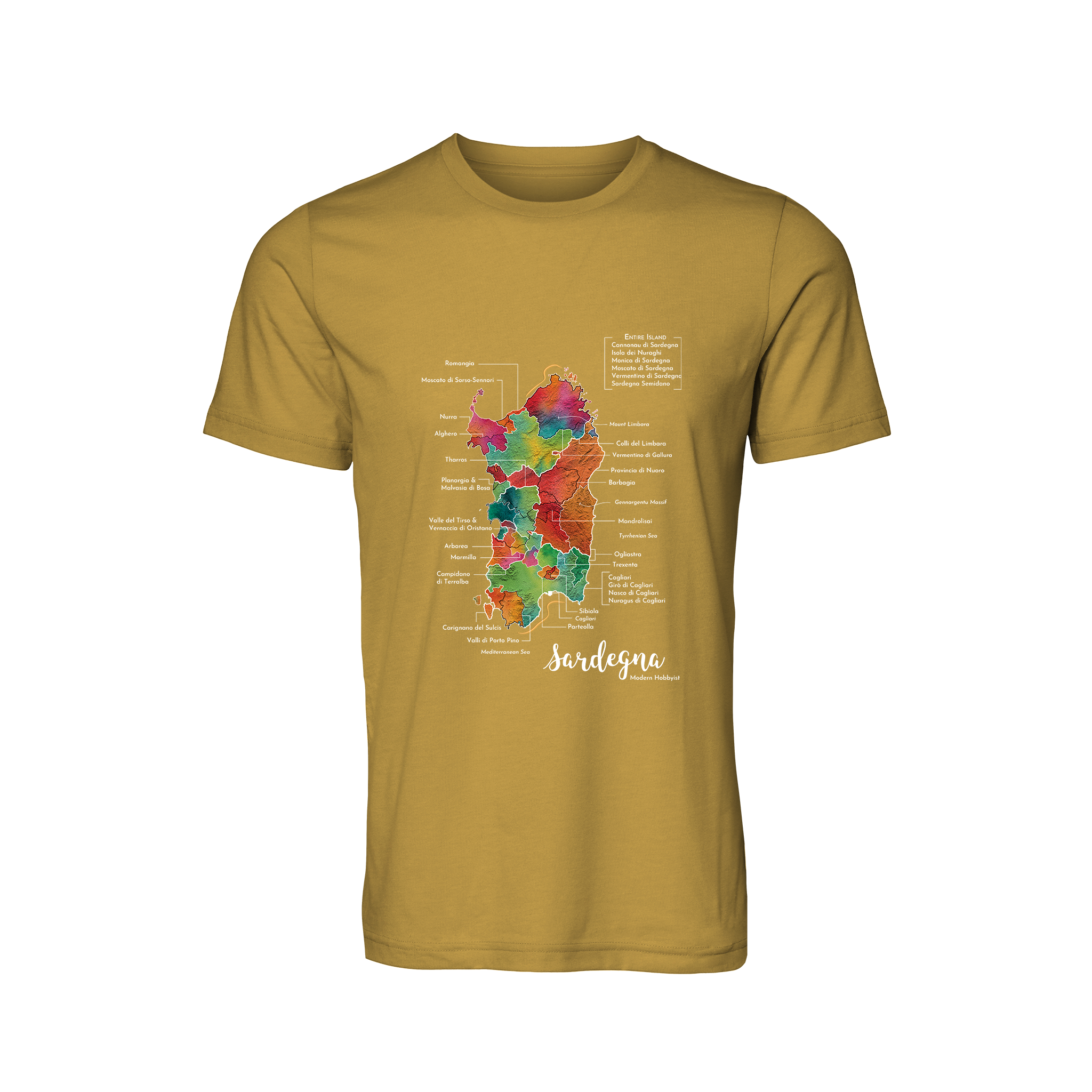 Sardinia / Sardegna Wine Map T-Shirt