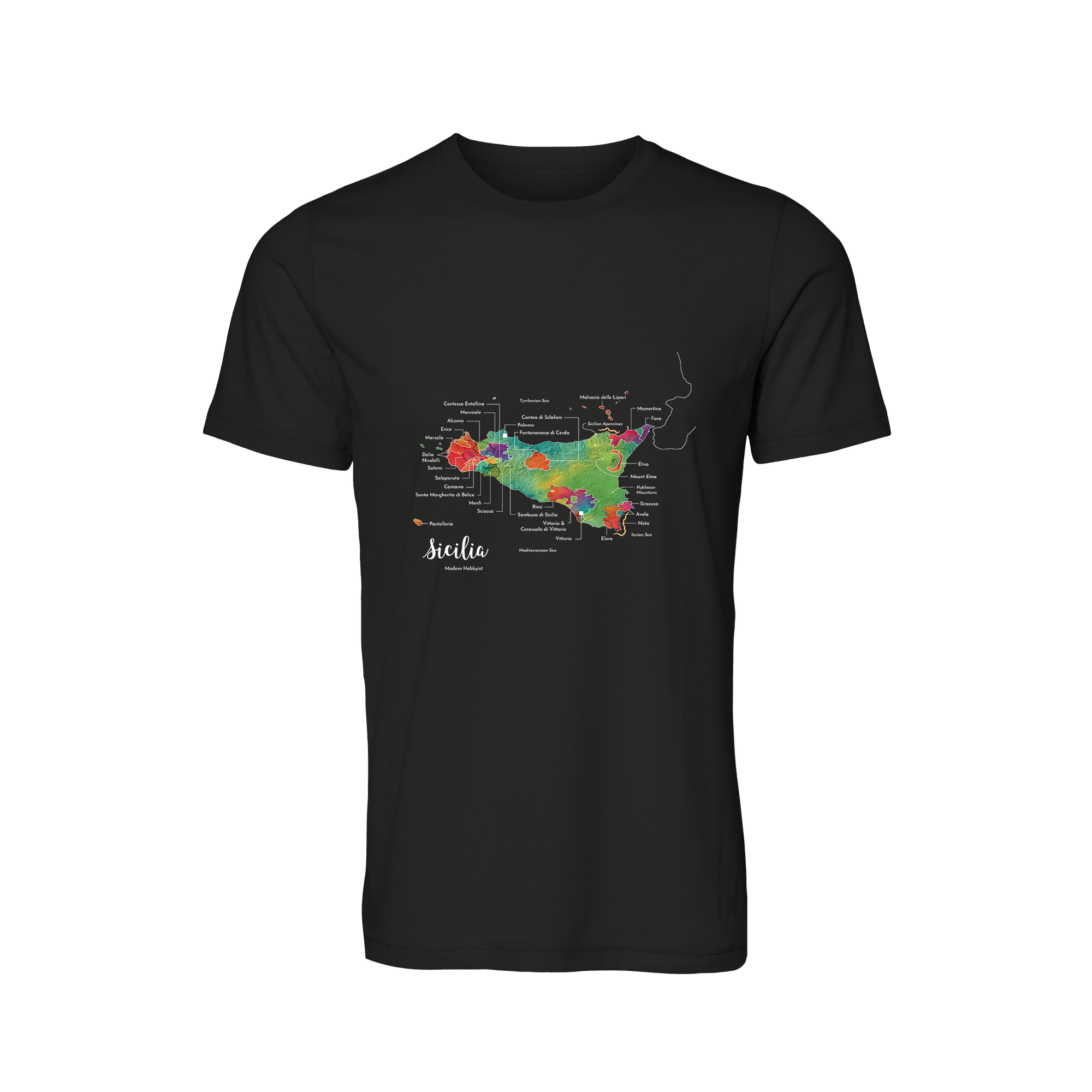 Sicily / Sicilia Wine Map T-Shirt