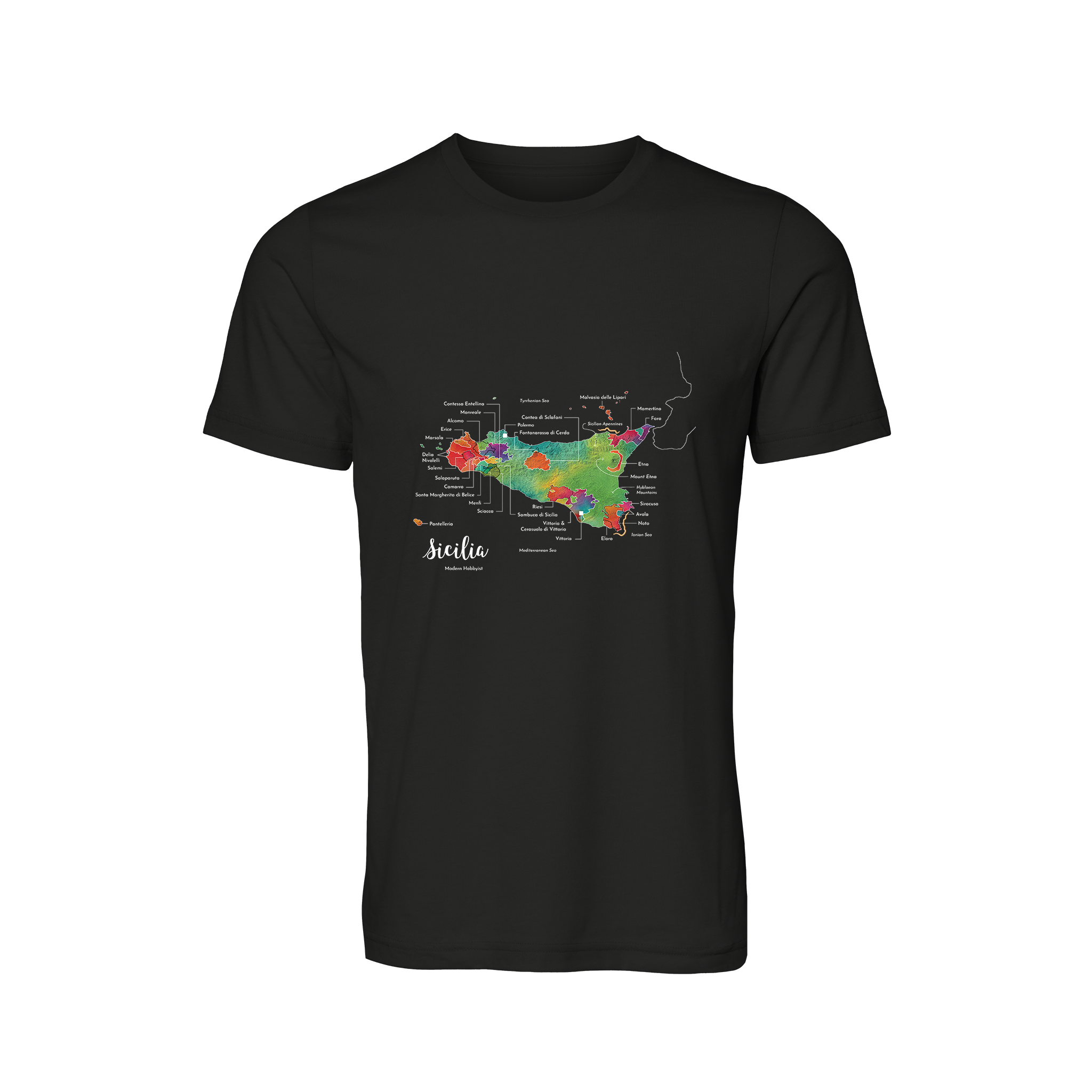 Sicily / Sicilia Wine Map T-Shirt