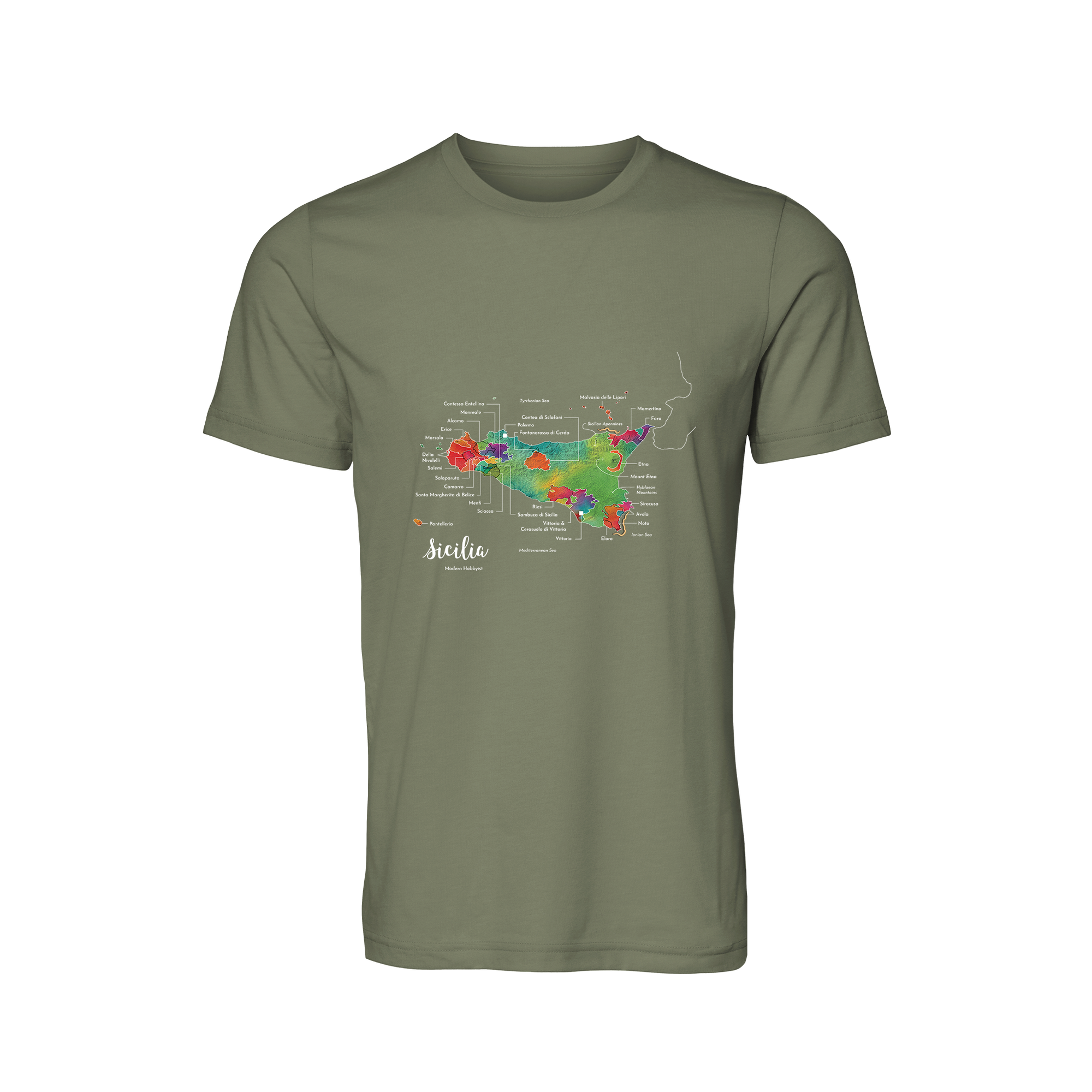 Sicily / Sicilia Wine Map T-Shirt