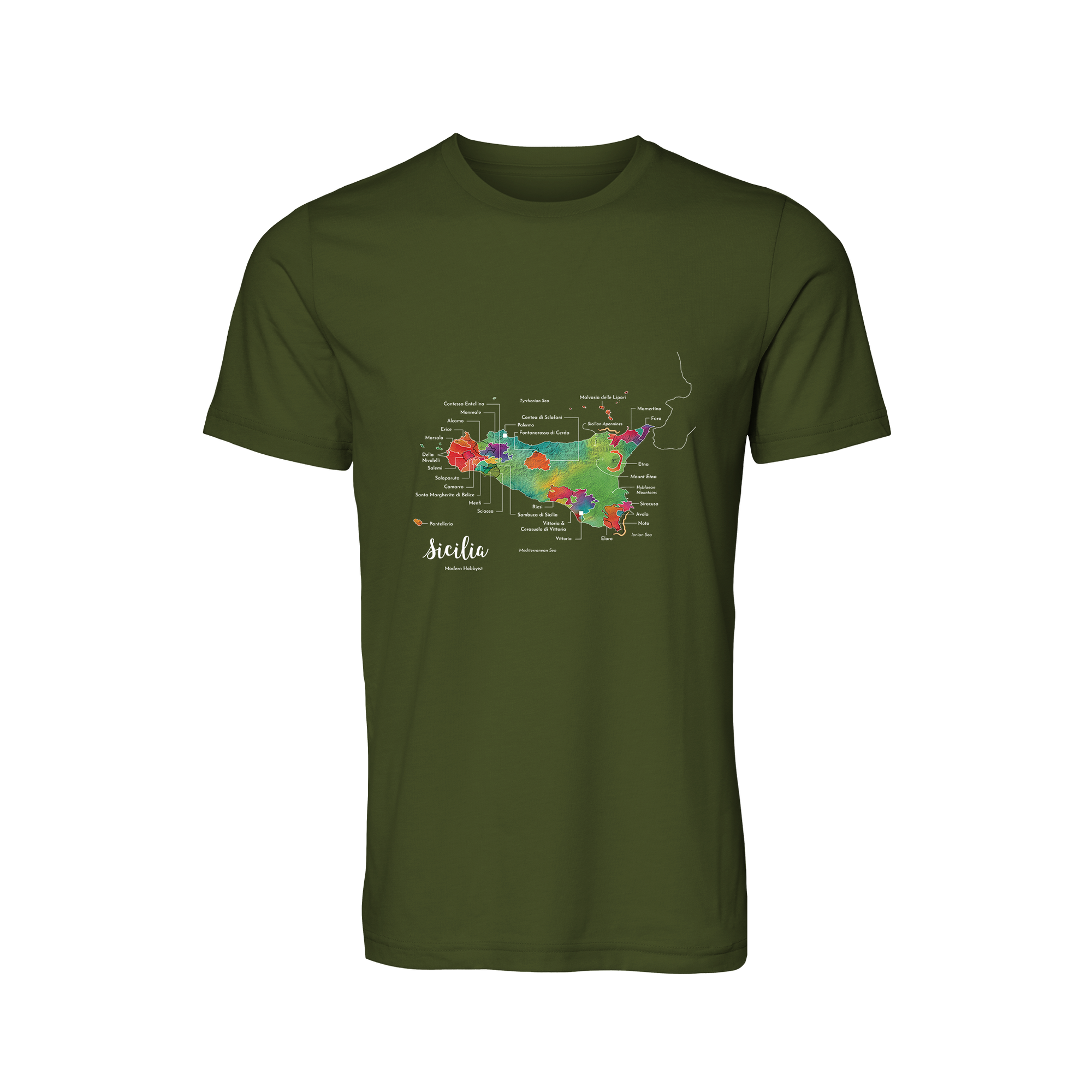 Sicily / Sicilia Wine Map T-Shirt