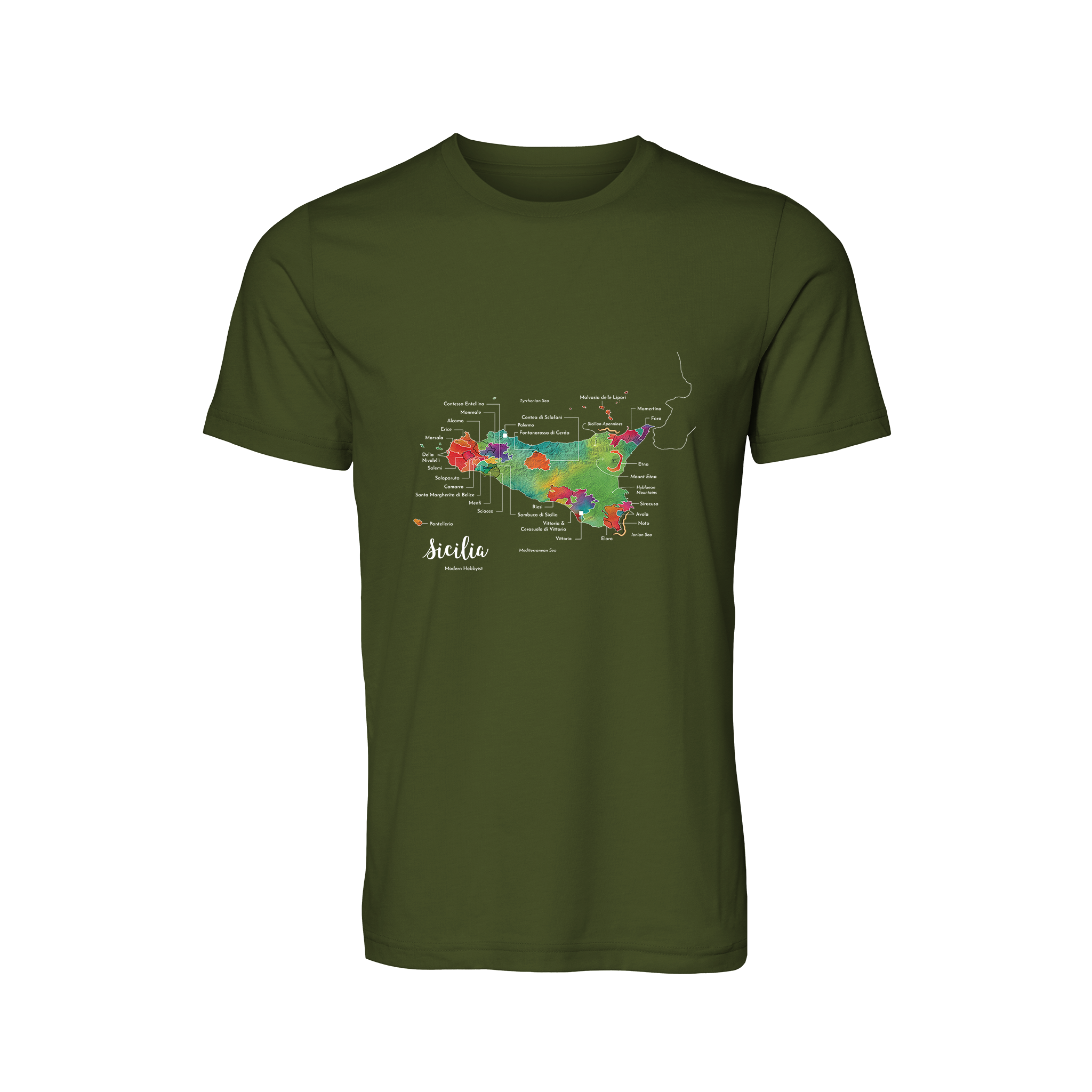 Sicily / Sicilia Wine Map T-Shirt