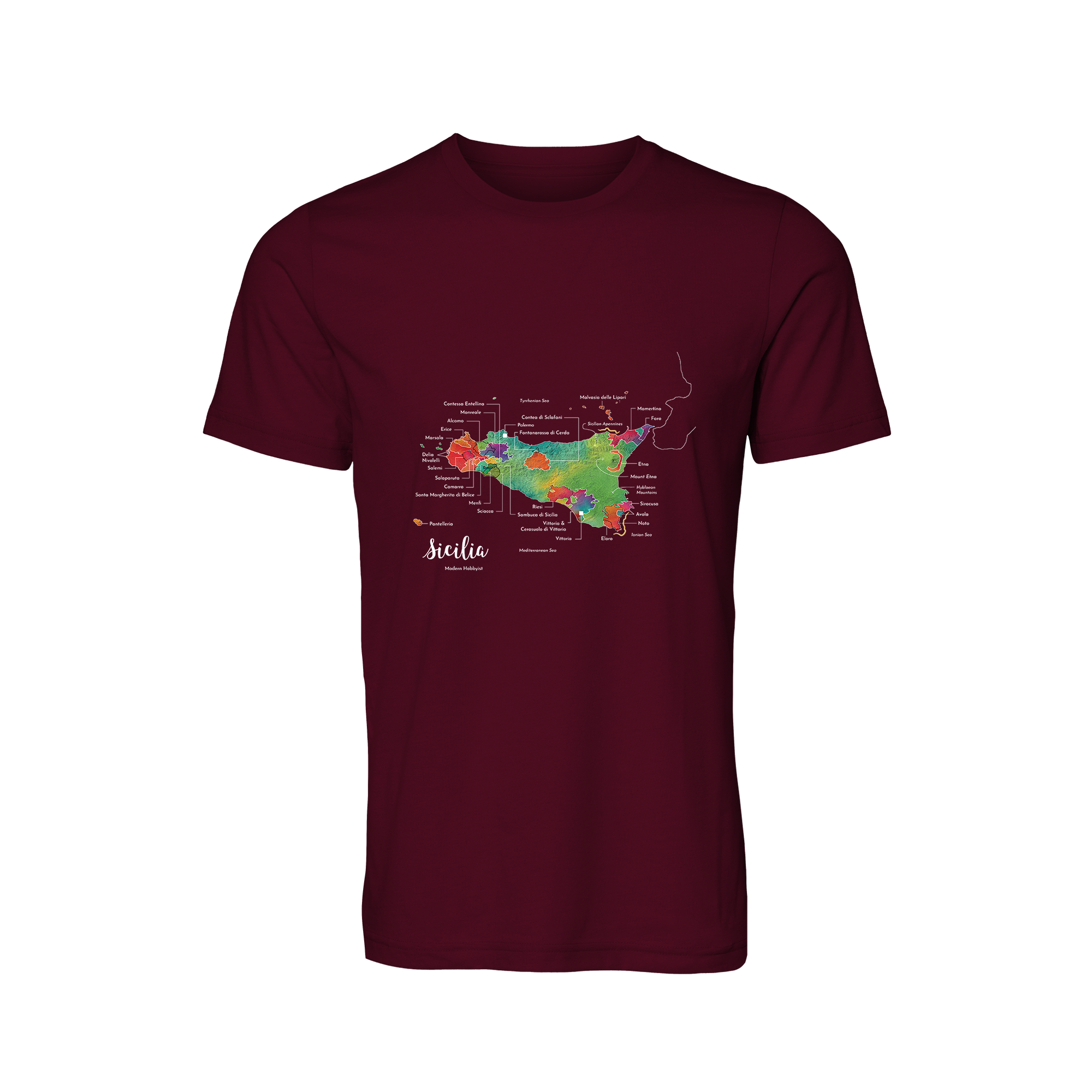 Sicily / Sicilia Wine Map T-Shirt