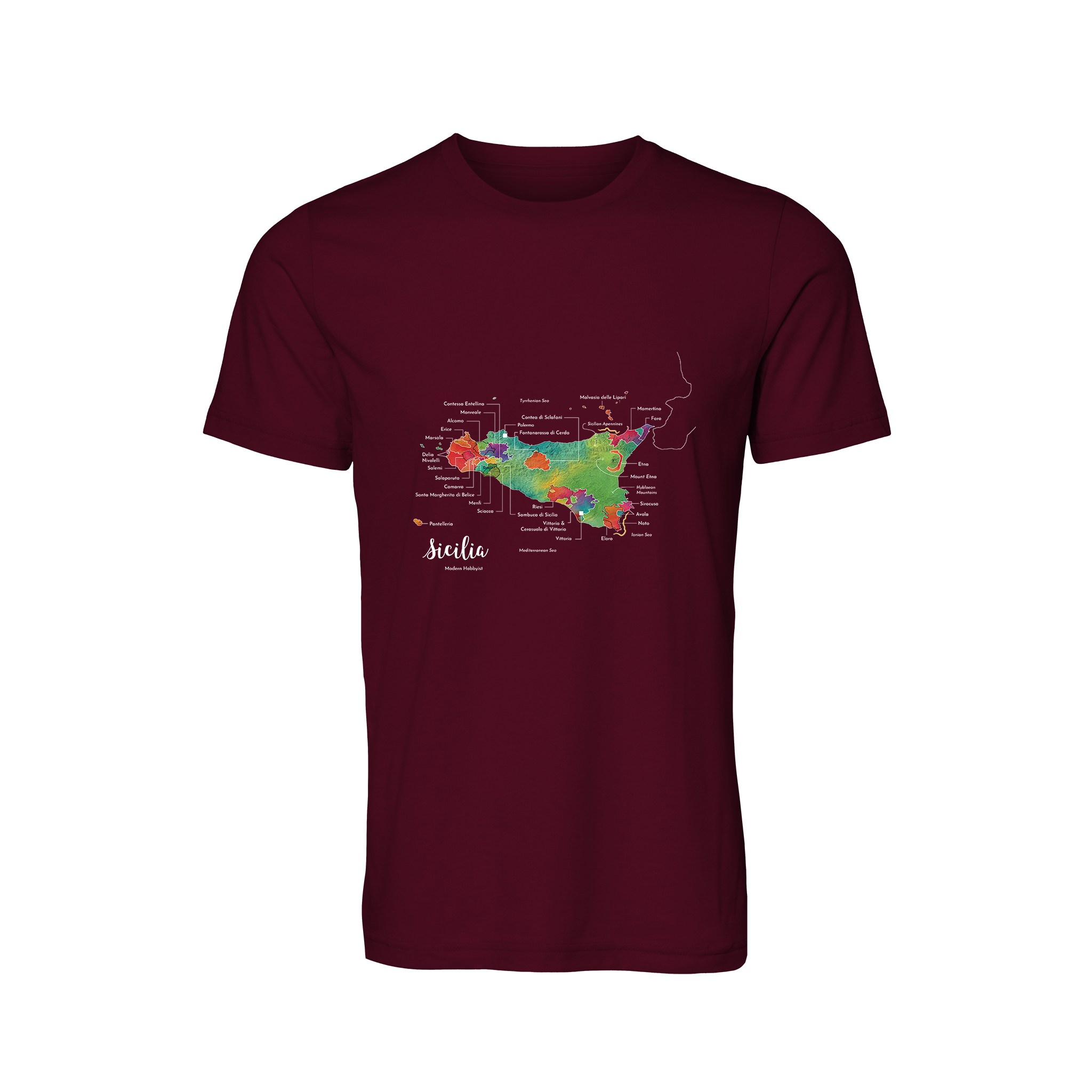 Sicily / Sicilia Wine Map T-Shirt
