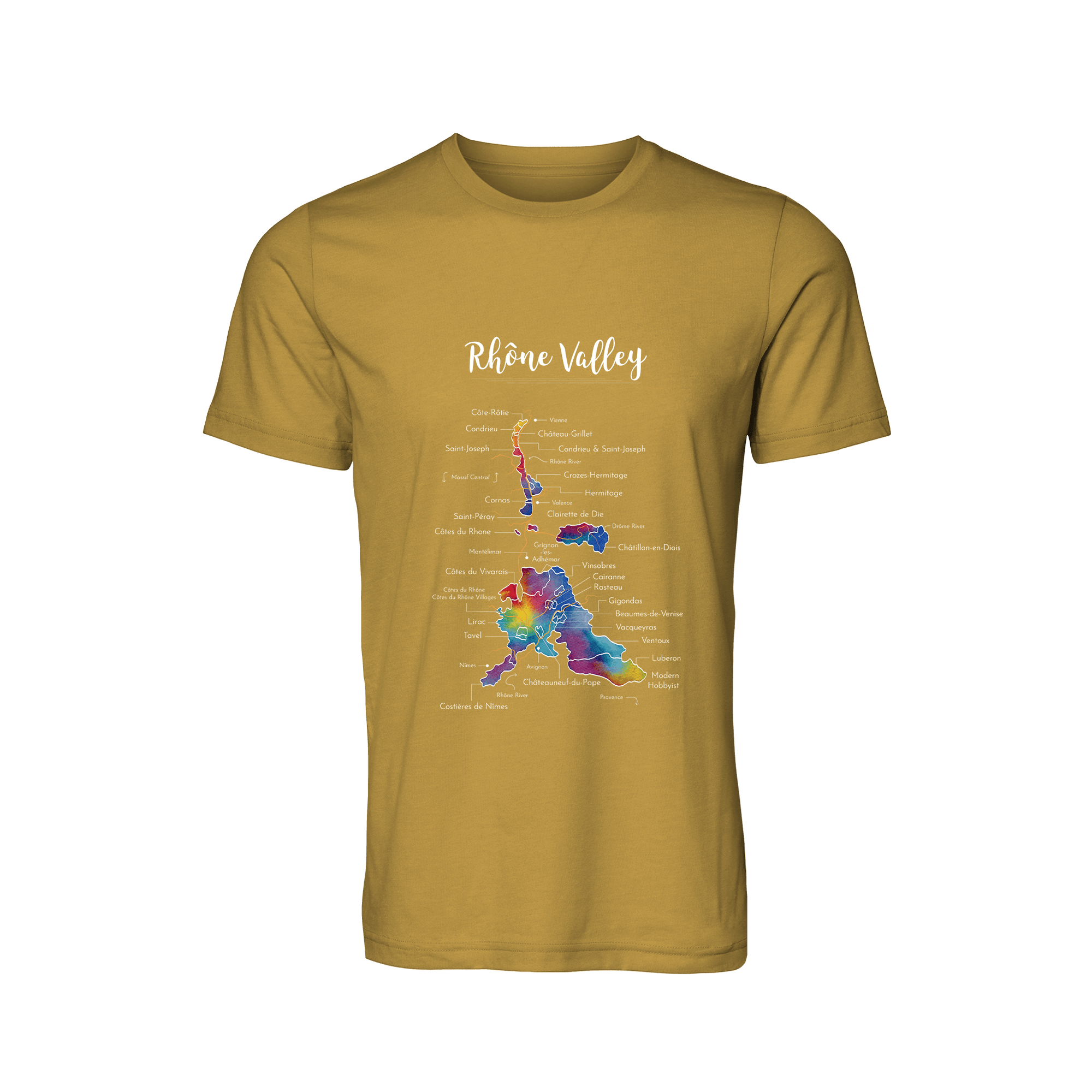 Rhône Valley Wine Map T-Shirt