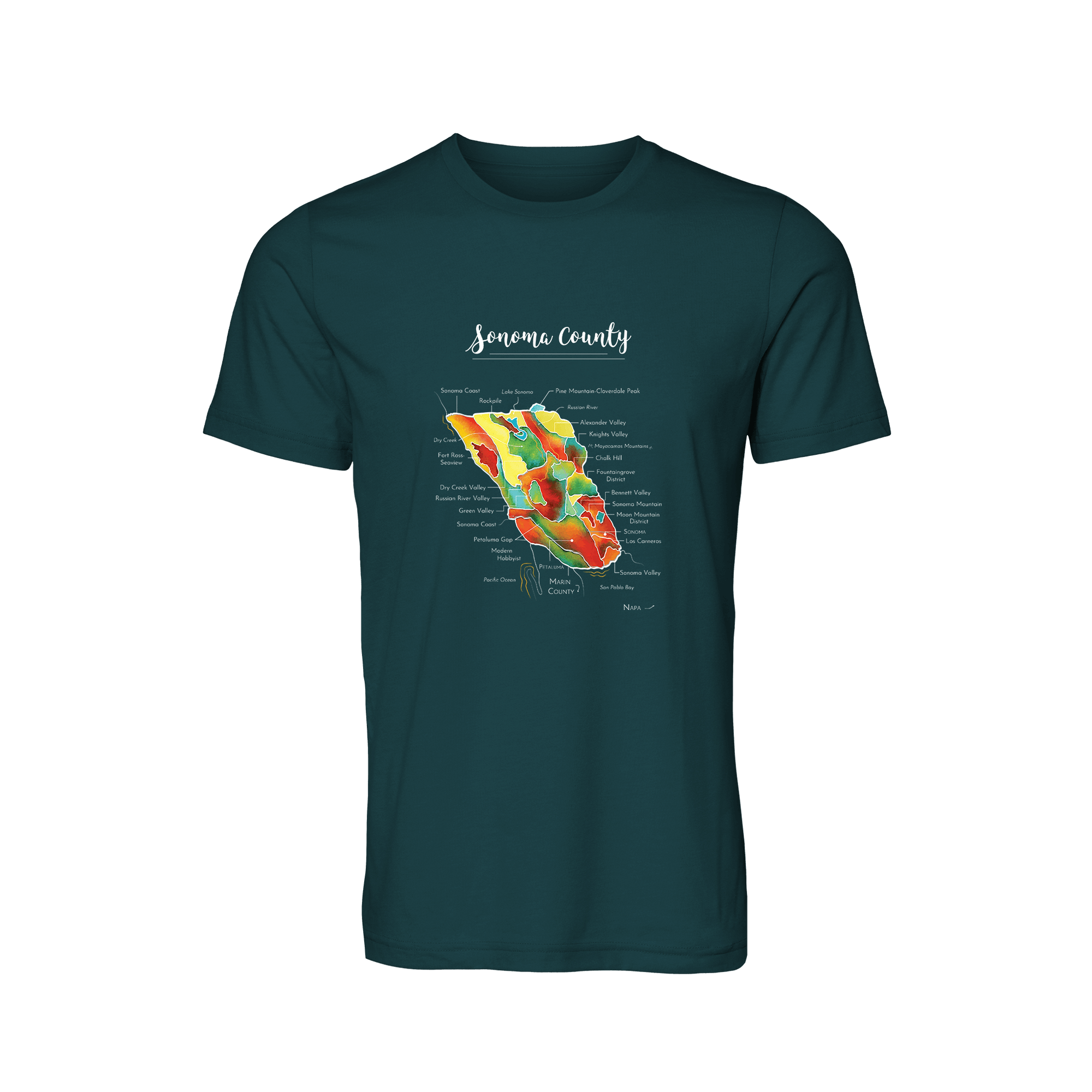 Sonoma Wine Map T-Shirt