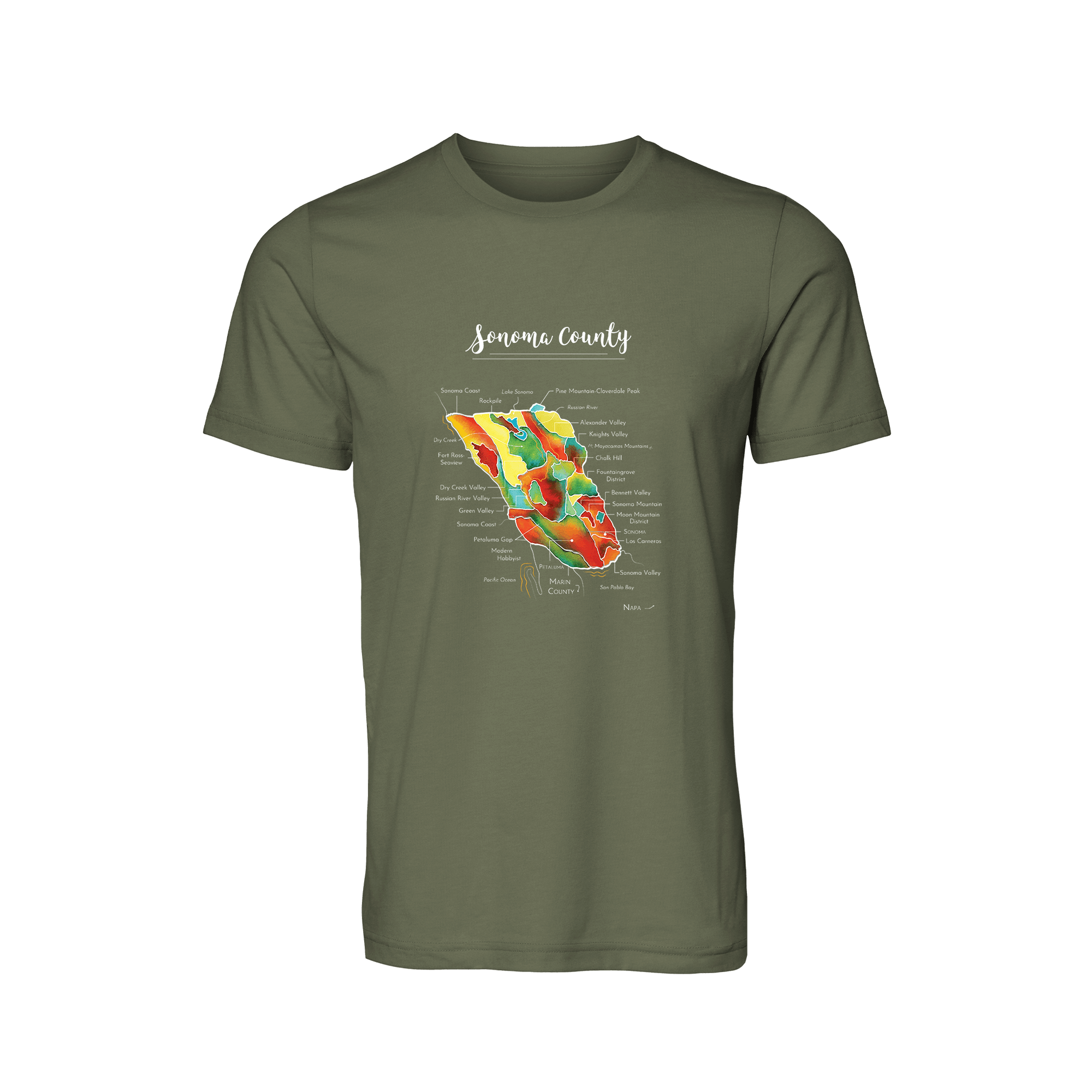 Sonoma Wine Map T-Shirt